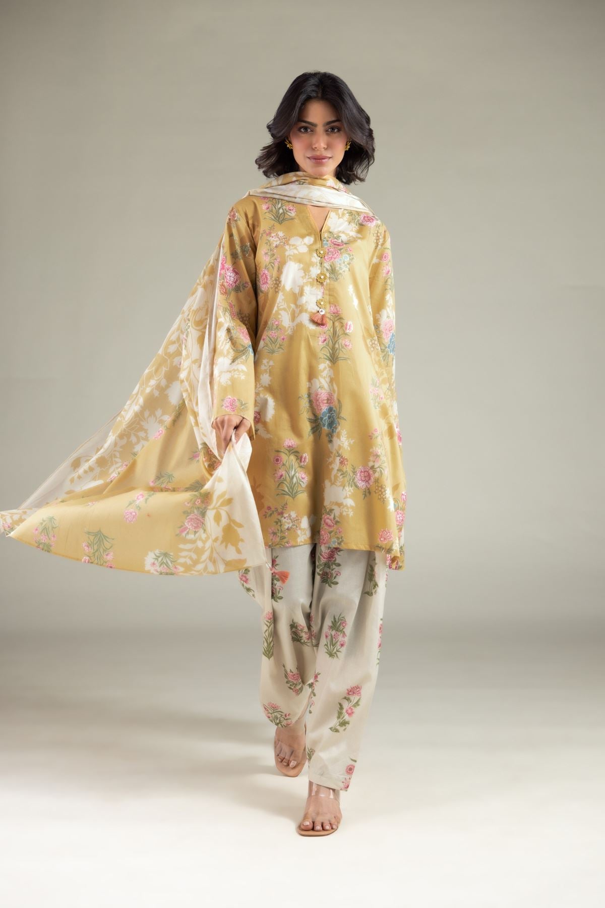 Printed Lawn Fabrics 3 Piece - A11-26-106FF1-VG