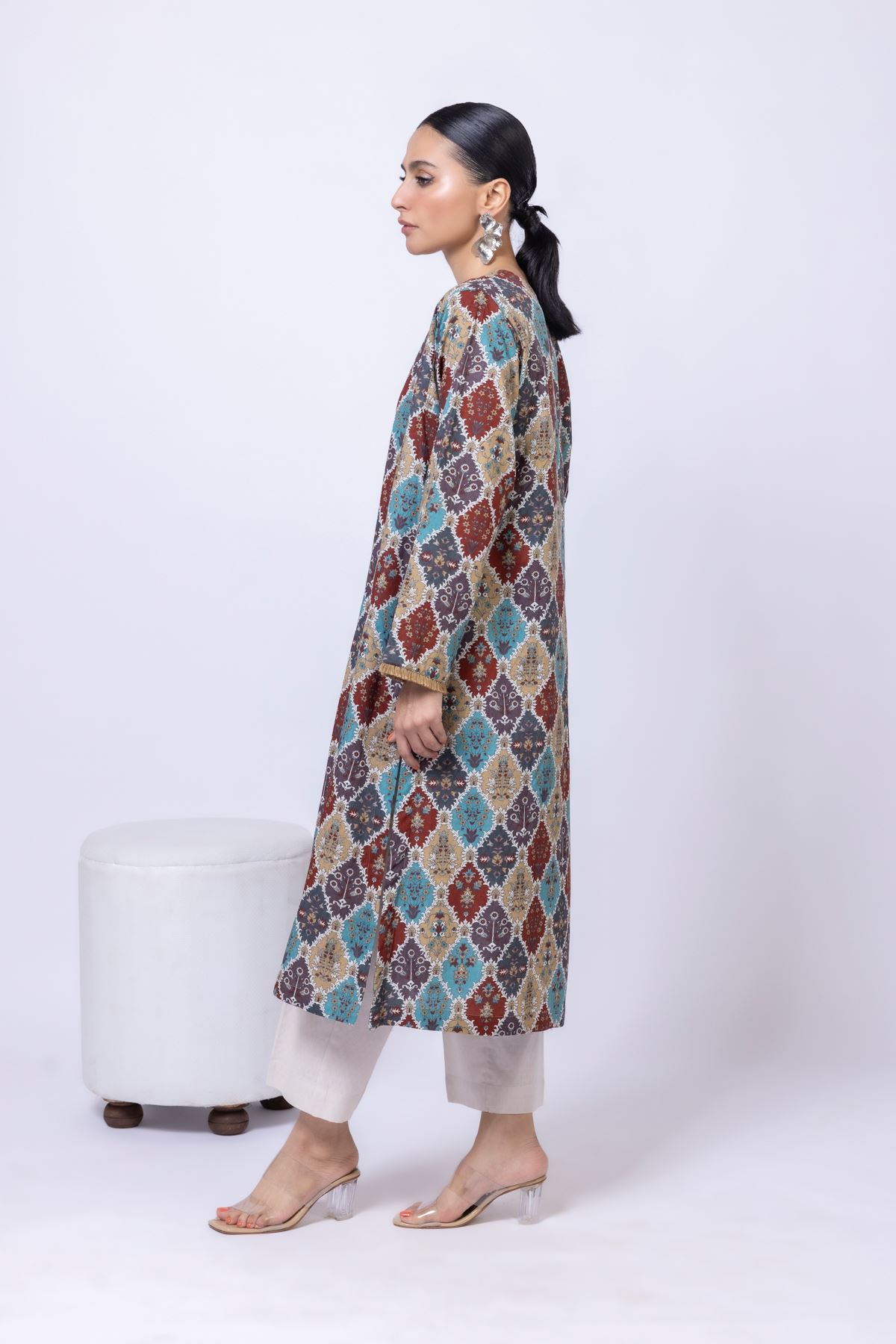 Printed Cotton Dobby Kurta - 25-04E43-01TB-VG