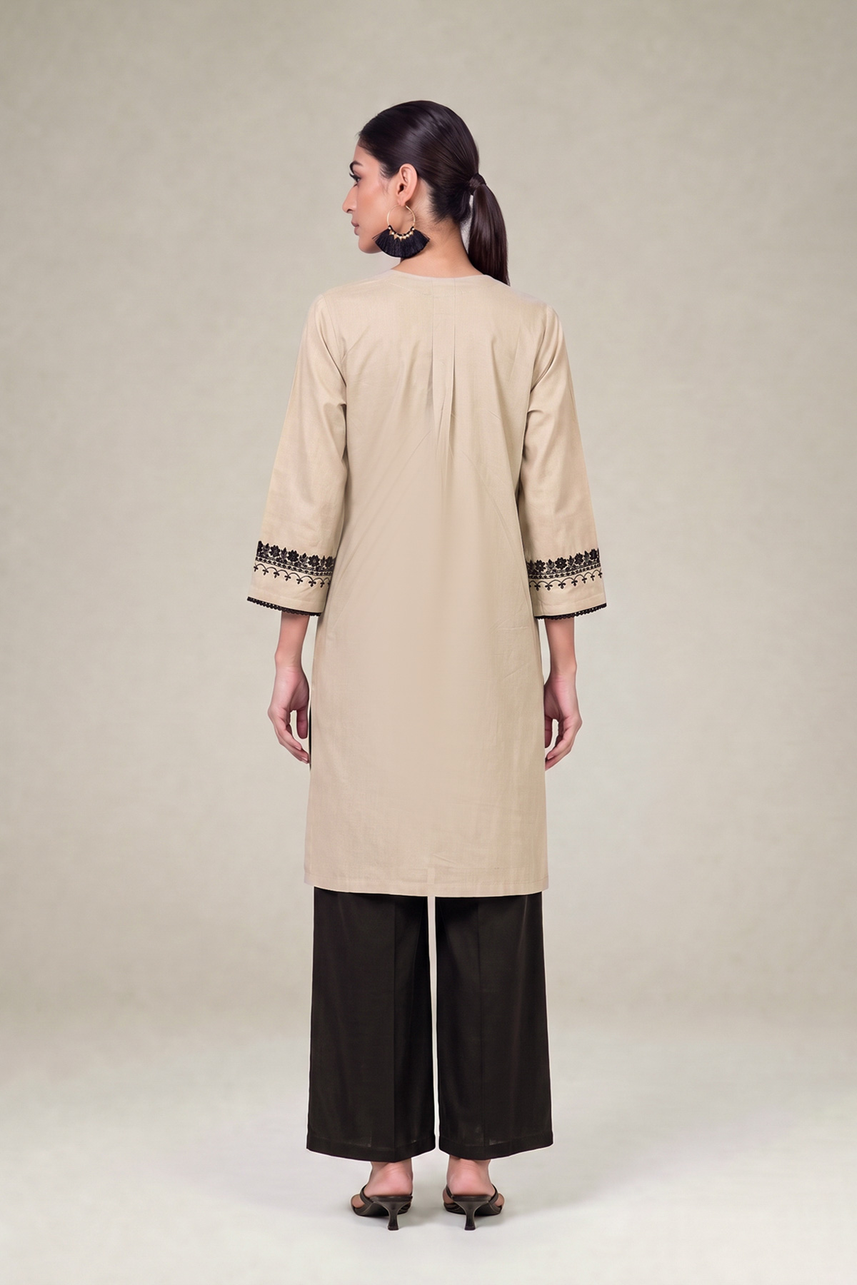 Embroidered Cambric Floral Cambric Kurta - 1-26-309-B-D1-VG