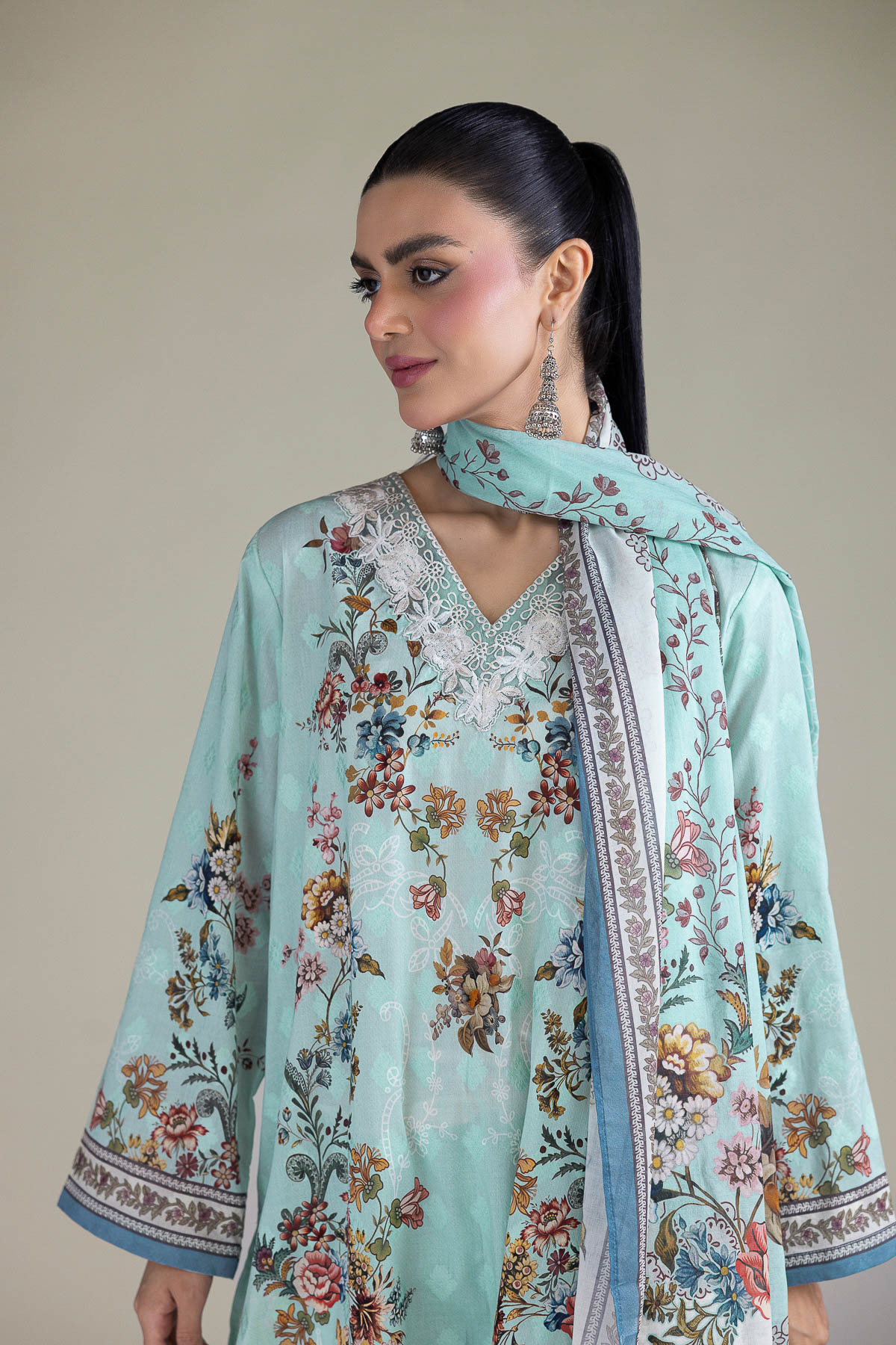 Embroidered Broshia Fabrics 3 Piece - T-A33-26-207FD1-VG