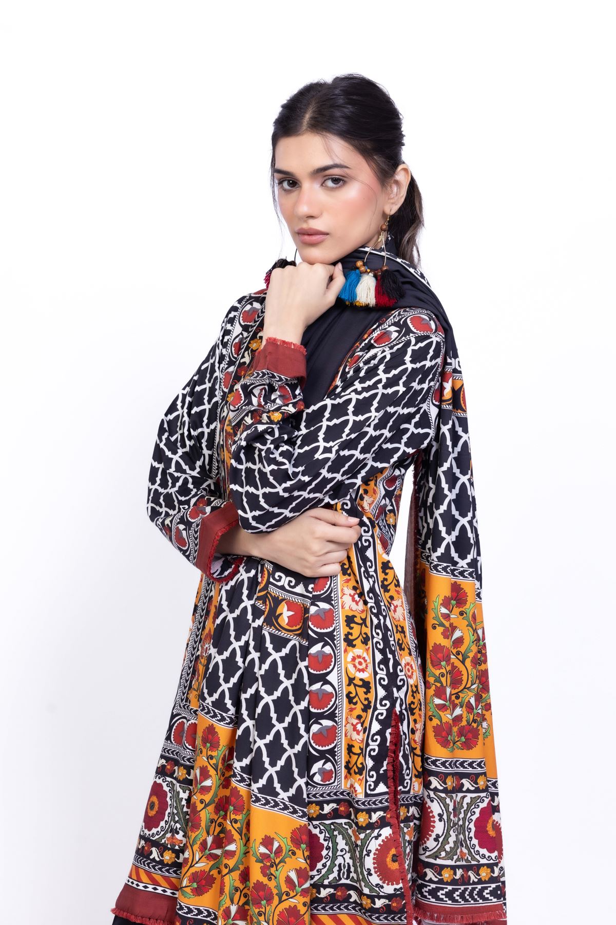 Printed Marina Dupatta - 25-08-12E8-06SA-VG