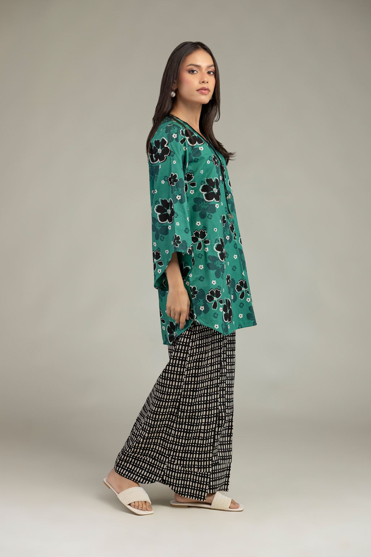 Printed Cambric Black Cambric Pants - 1-26-221-A-A1-VG