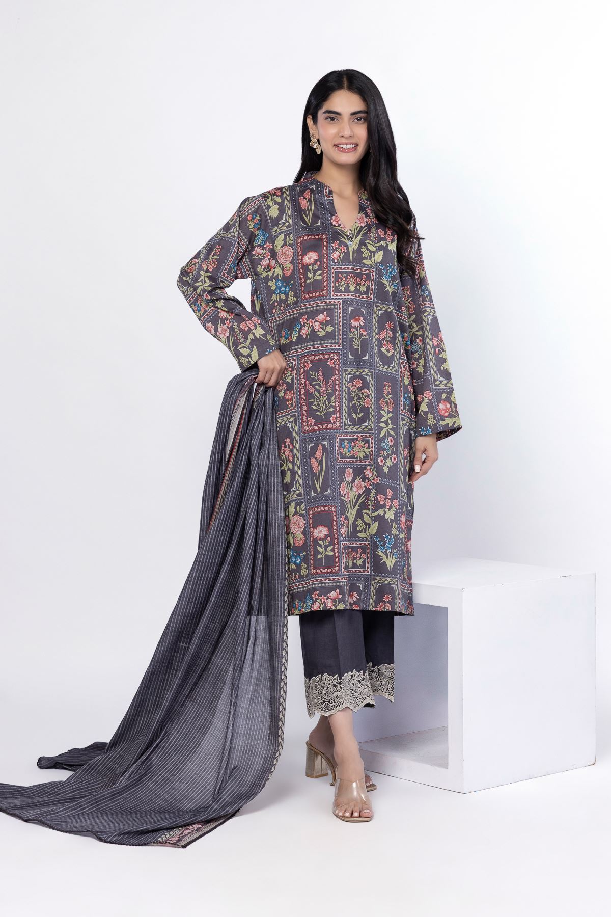 Buy Tailored 3 Piece | 0.0 N/A | SS2334AST-VG_MULTI | Khaadi Pakistan