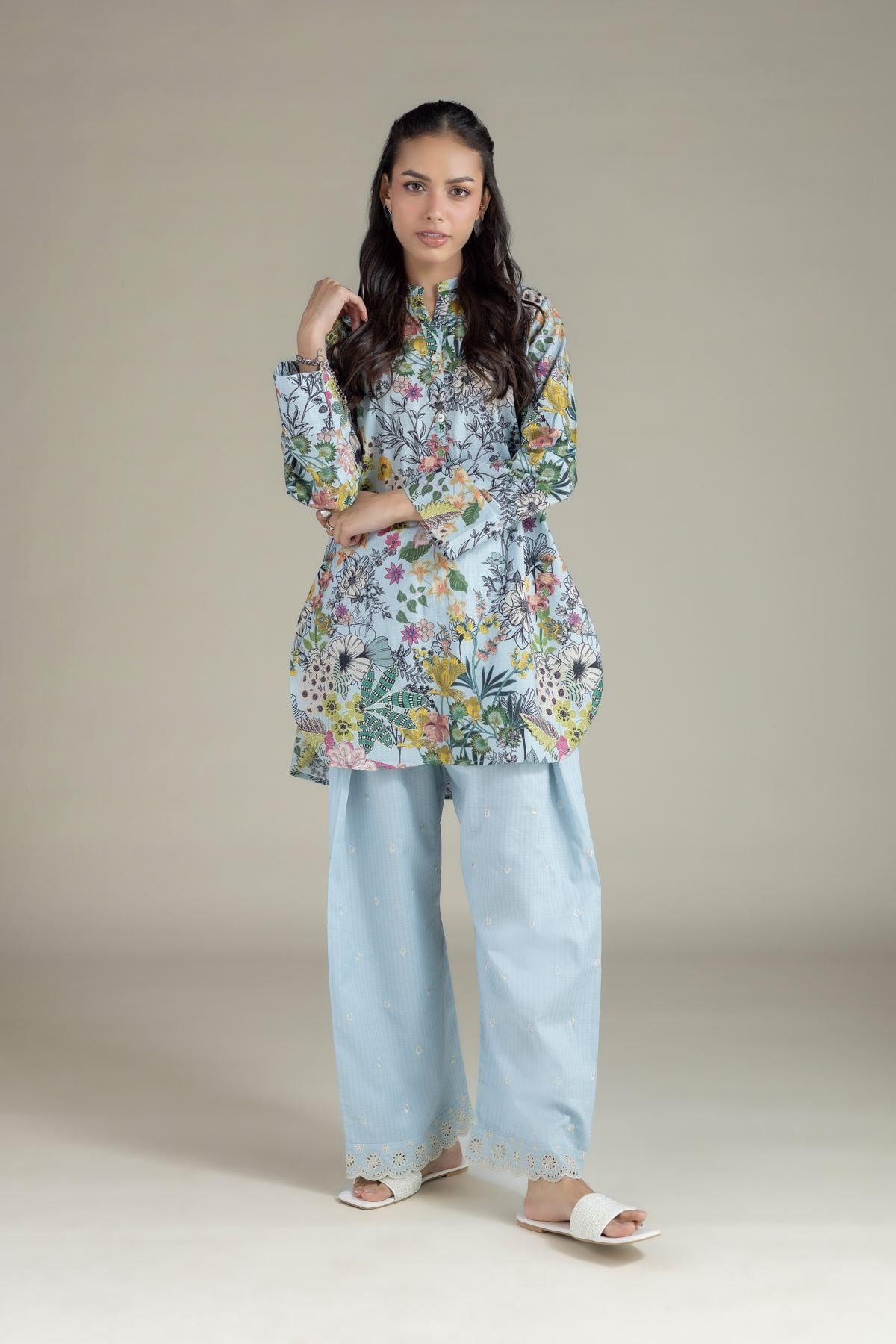 Embroidered Cotton Dobby Shalwar - 1-26-110-A-A-VG