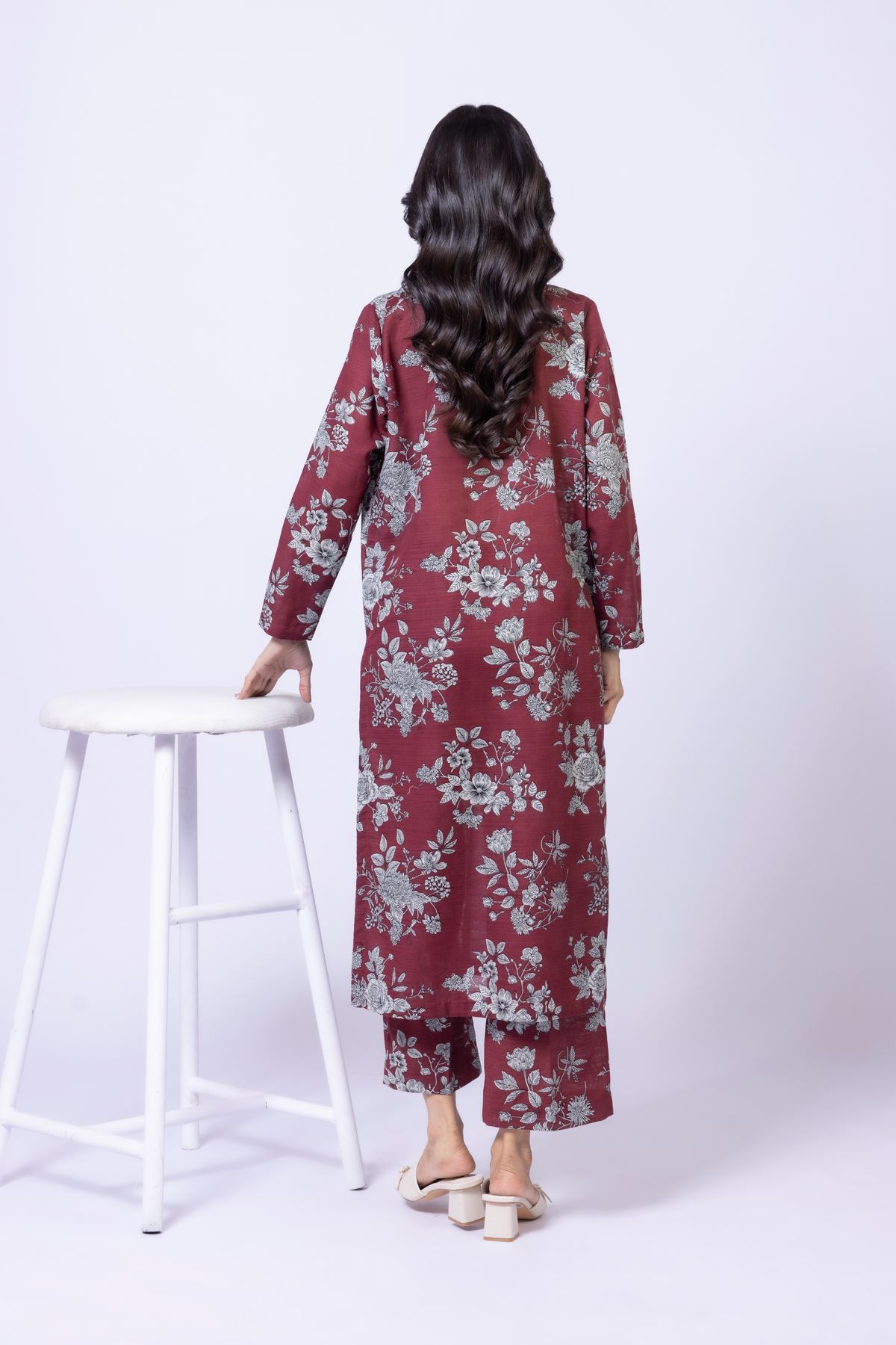 Printed Textured Cotton Kurta - 1001901382