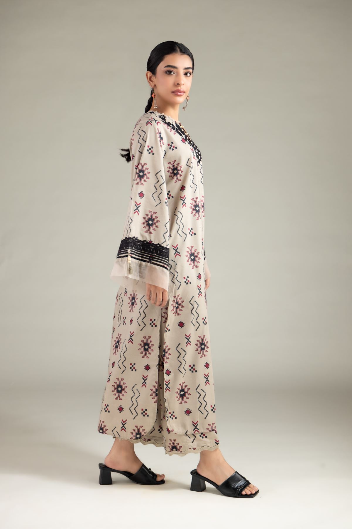 Embroidered Cotton Viscose Pants - 1-26-114-A-F-VG