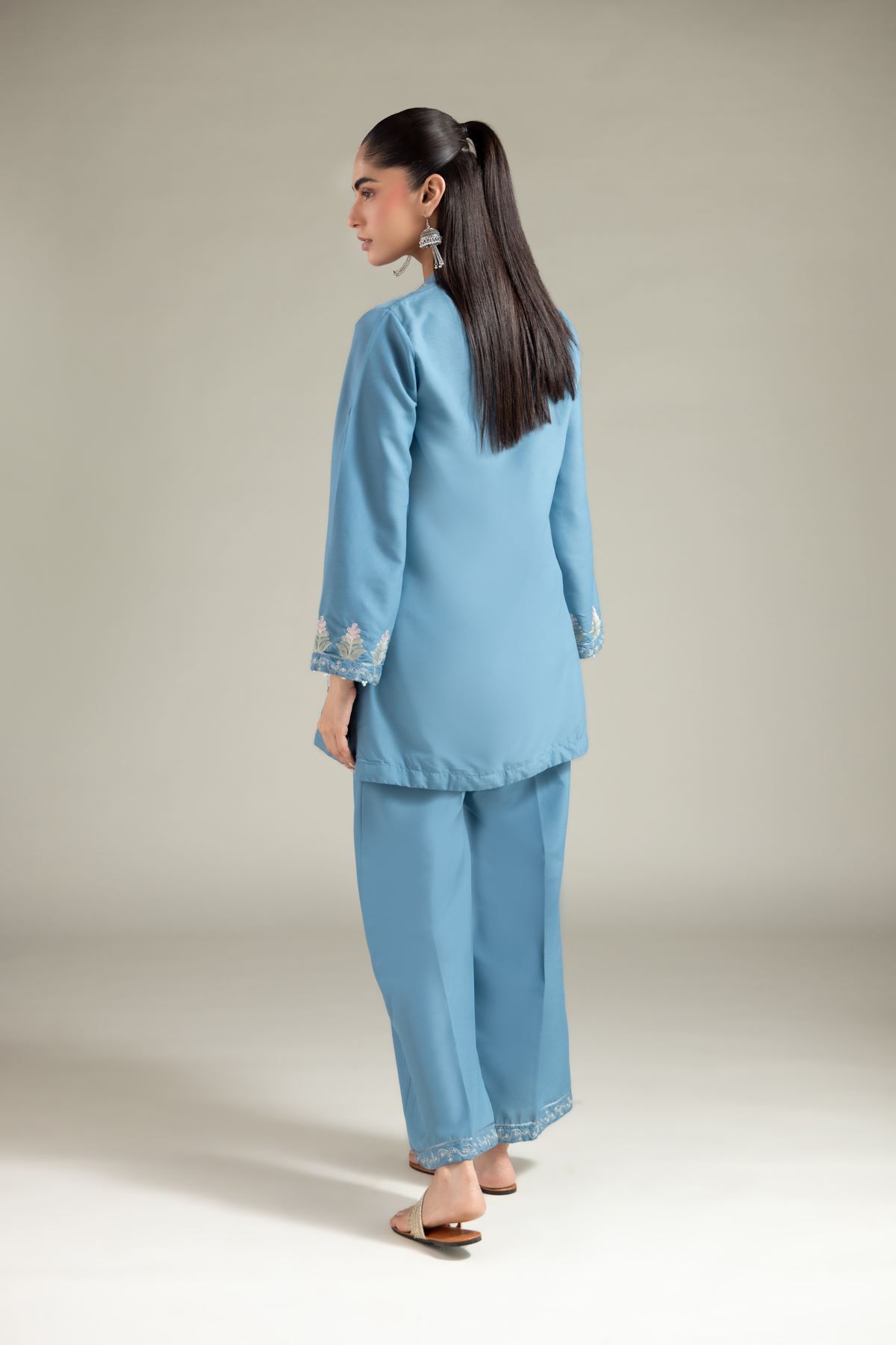 Embroidered Blended Cambric Kurta - 1-26-101-A-E-VG