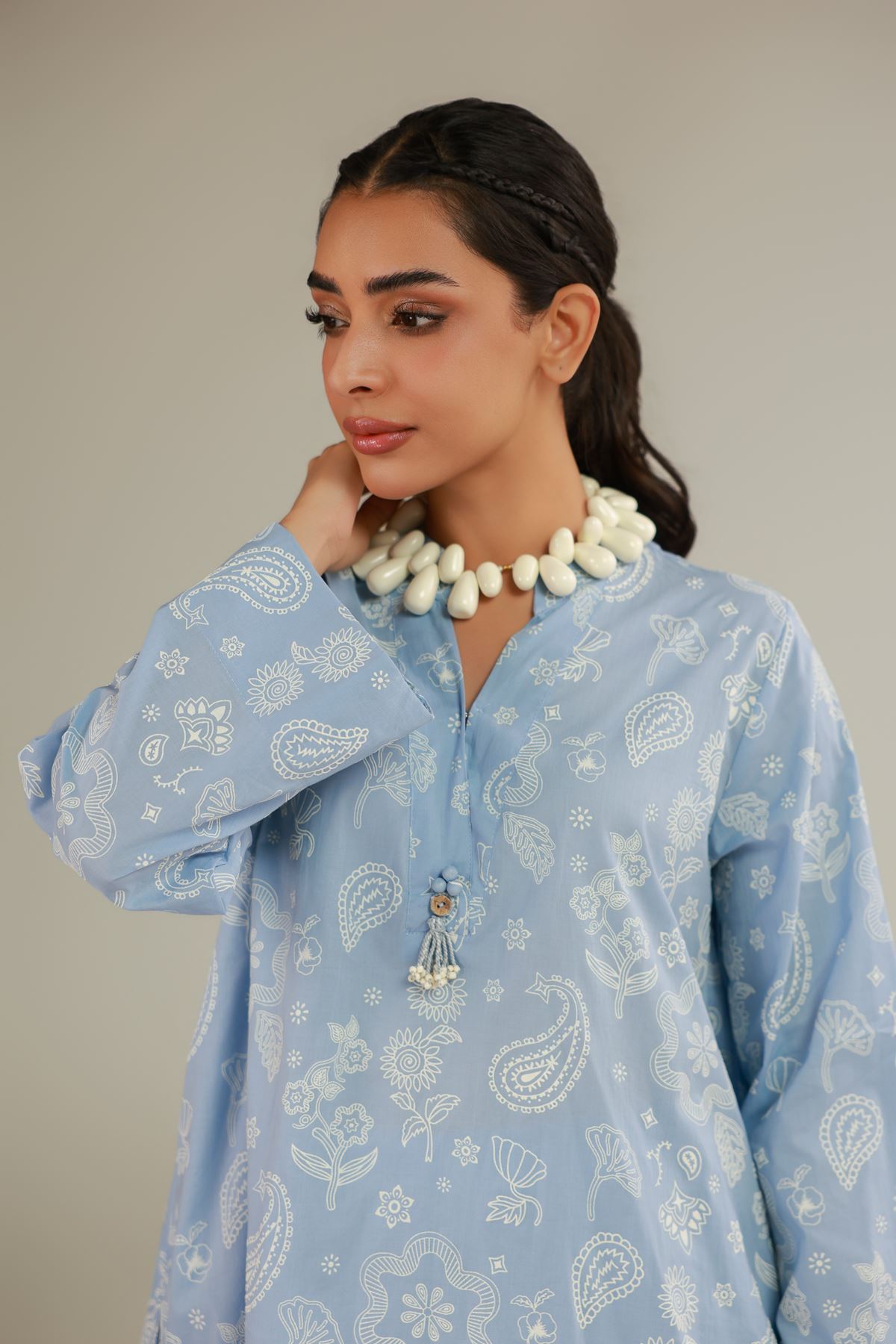 Cambric Blue Cambric Kurta - 1-26-146-A-C-VG