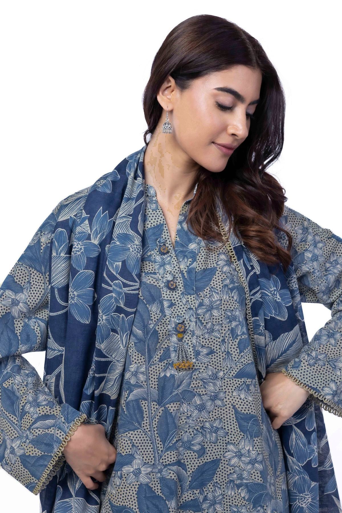 Printed Light Khaddar Tailored 3 Piece - LKN28BST-VG