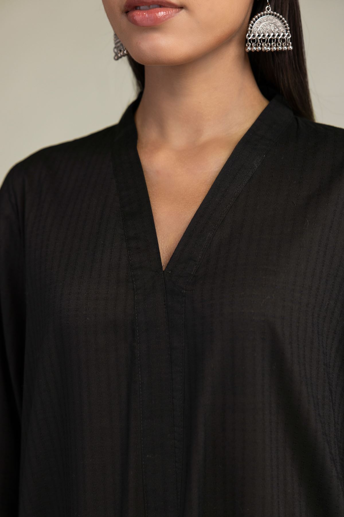 Embroidered Cotton Dobby Long Cotton Kurta - 1-26-203-A-H1-VG