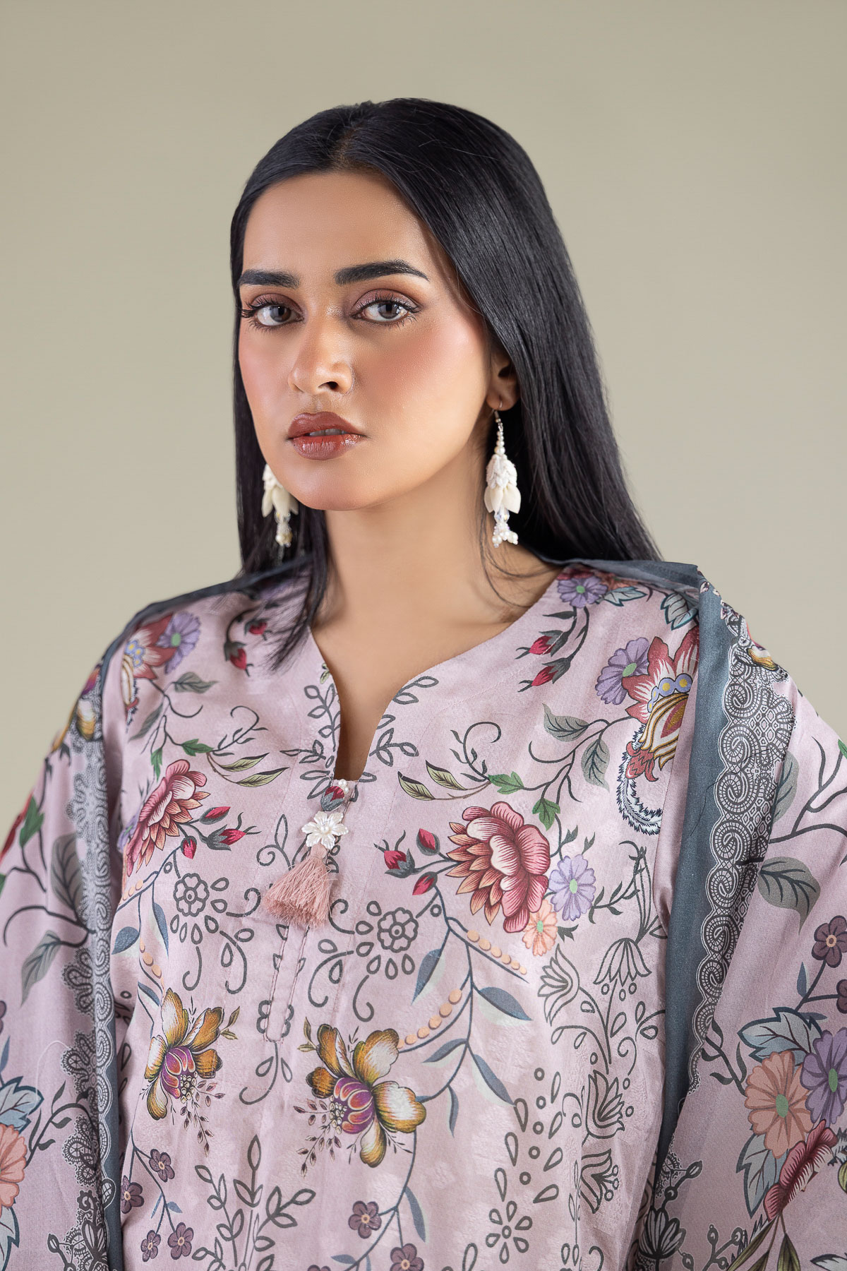 Embroidered Broshia Fabrics 3 Piece - T-A33-26-207FD1-VG
