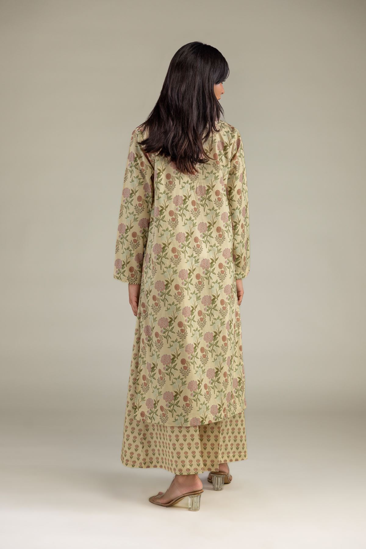 Printed Cambric Floral Printed Kurta - 1-26-102-A-F-VG
