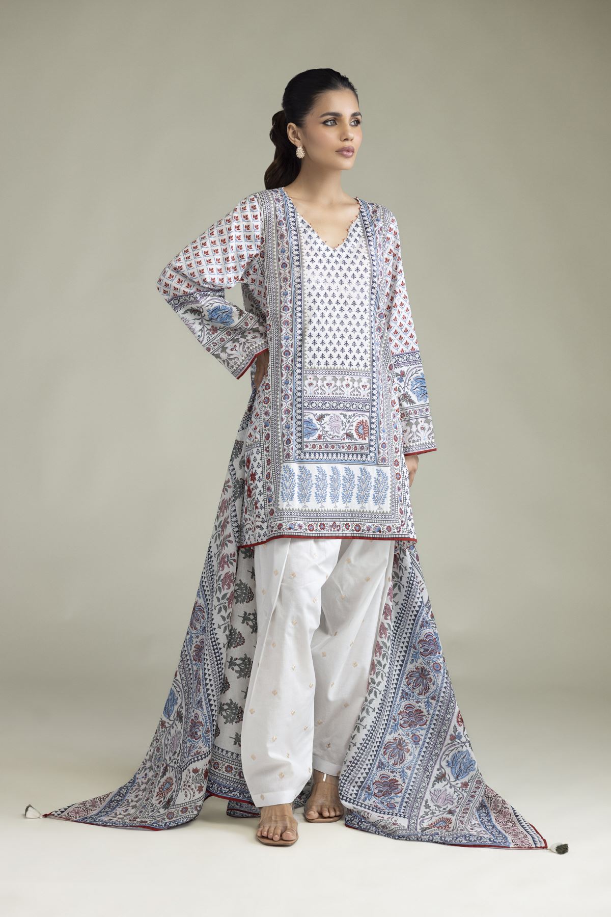 Embroidered Lawn Lawn Tailored 3-Piece - 2-26-301-B-F1-VG
