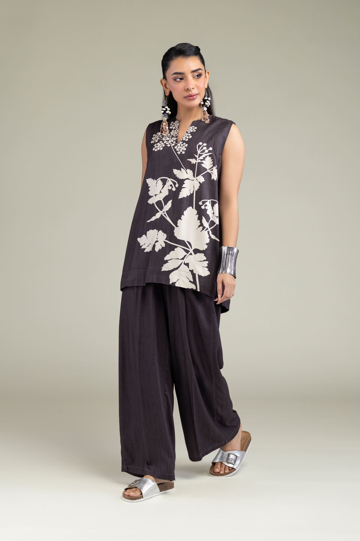 Printed Viscose Crepe Viscose Crepe Trousers - 6-26-206-A-A1-VG