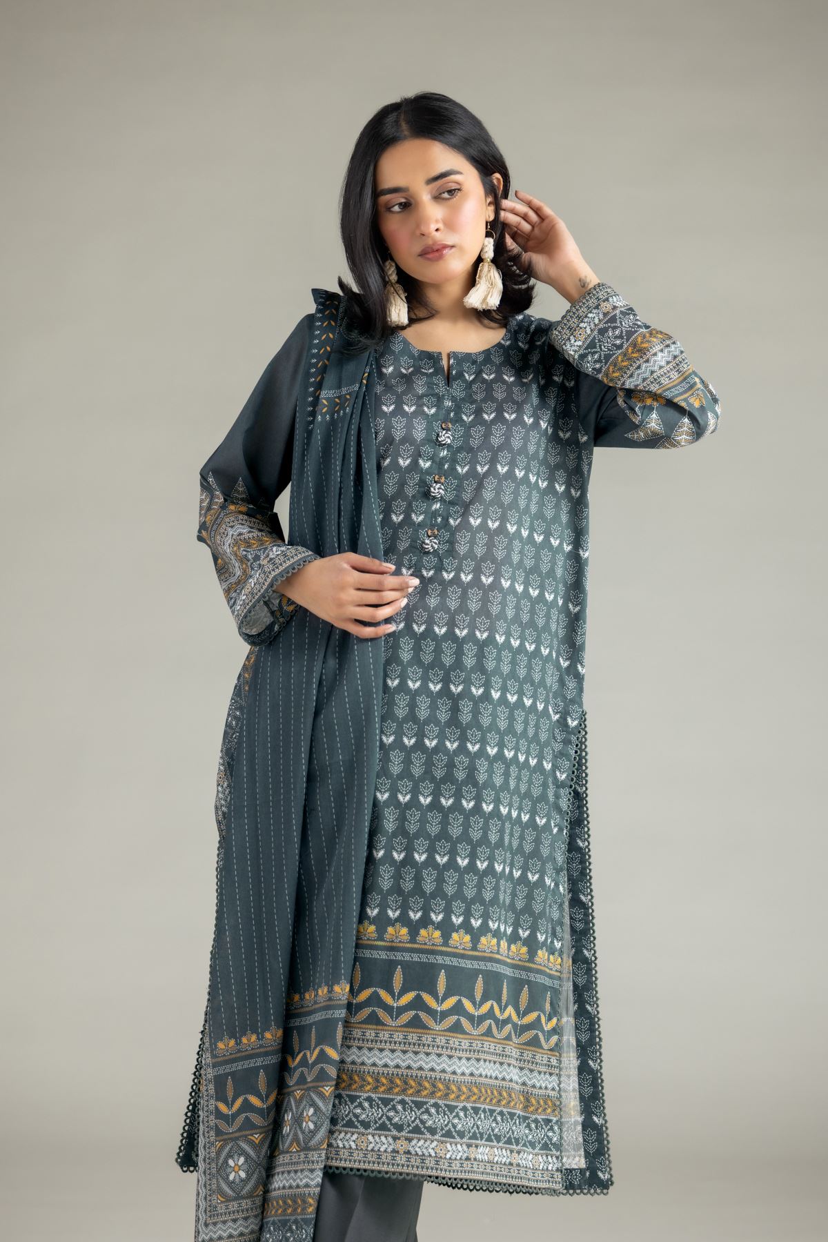 Printed Lawn Printed Lawn Suit - T-A22-26-109FJ2-VG