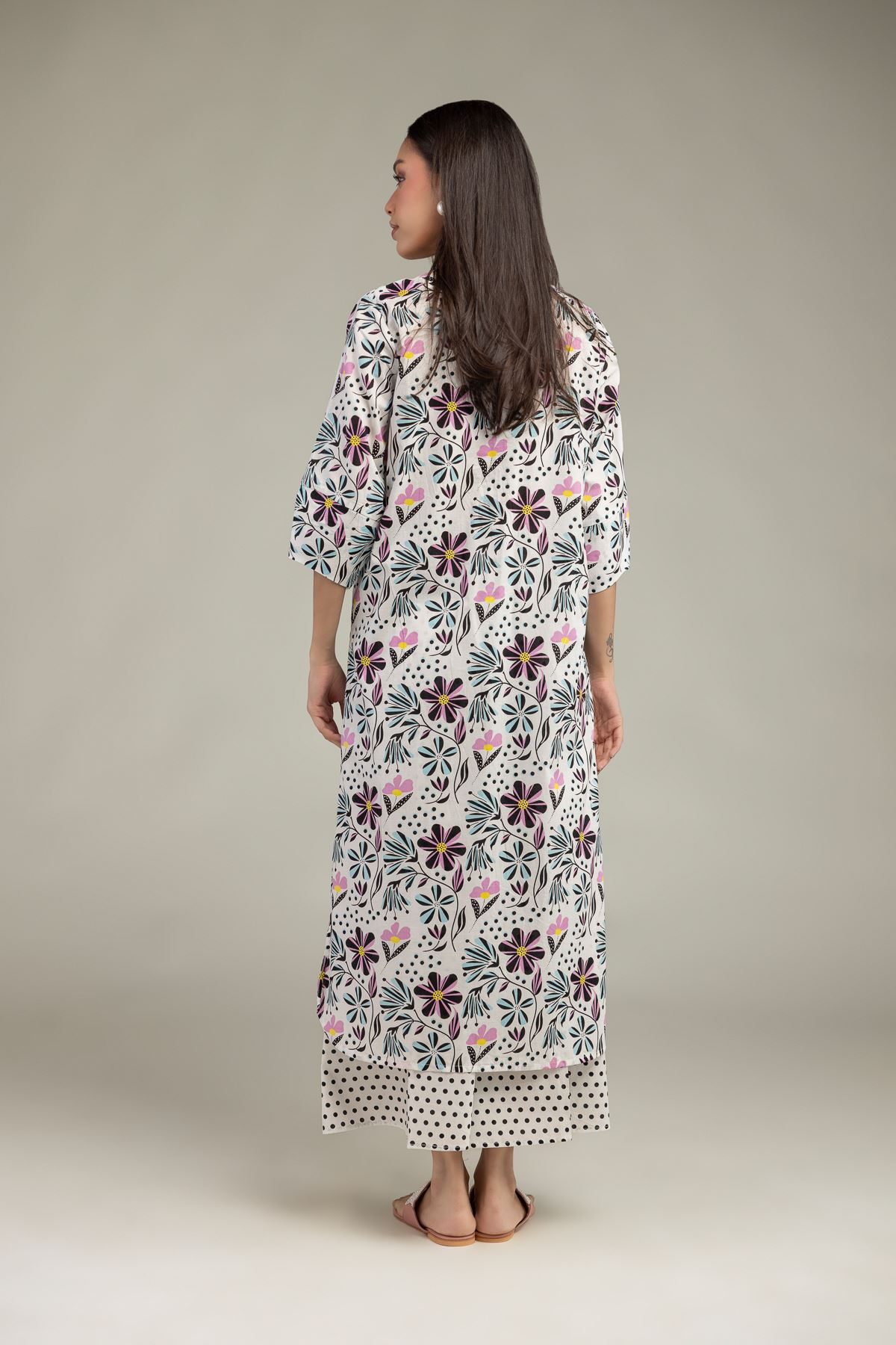 Printed Cambric Floral Cambric Kurta - 1-26-227-A-B1-VG