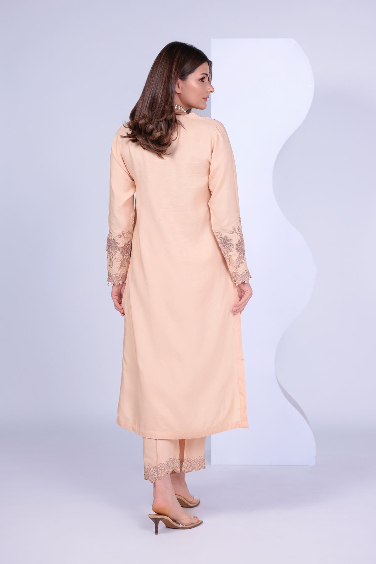 Embroidered Russian Raw Silk Kurta - 25-04E48-07TA-VG