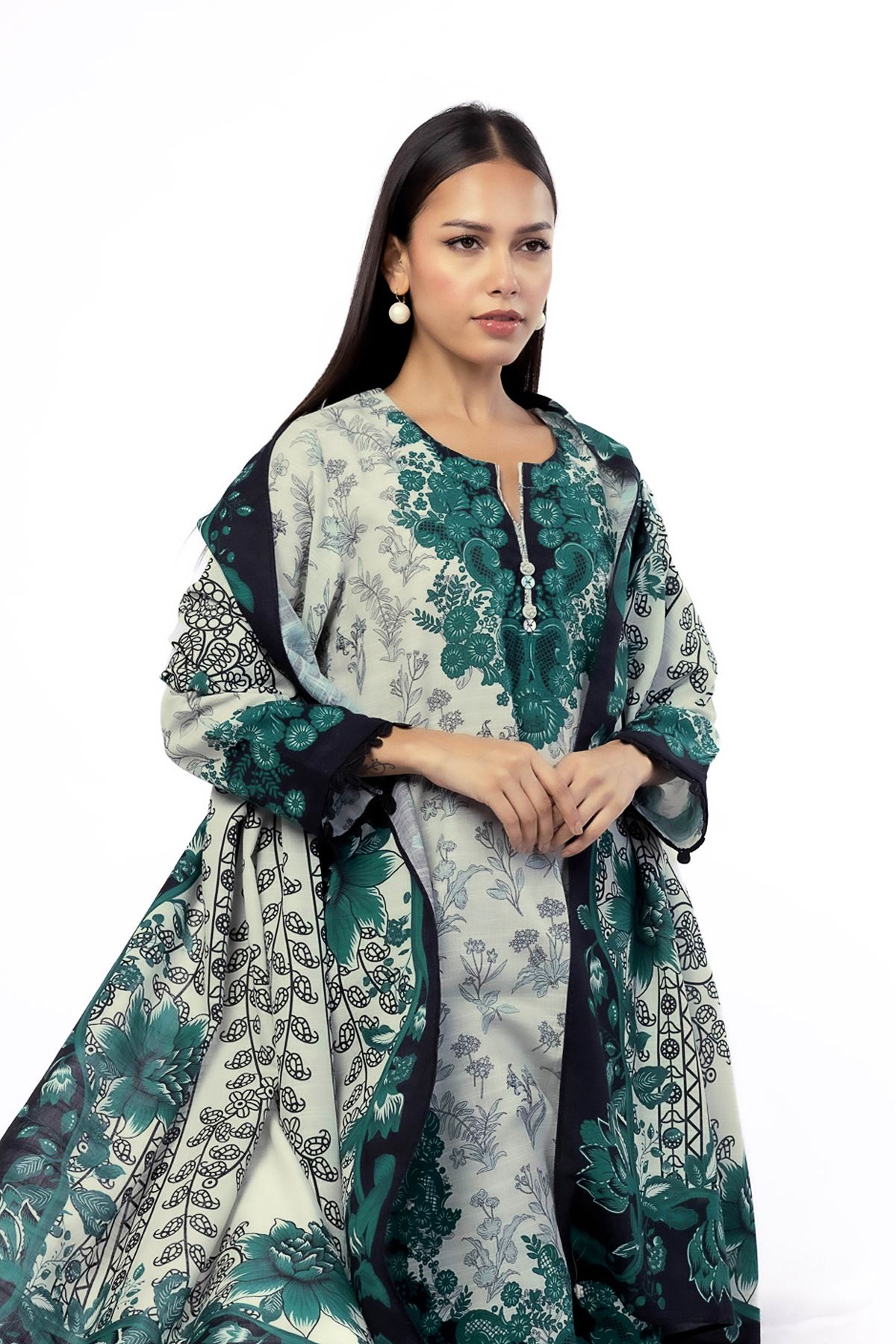Printed Khaddar Fabrics 3 Piece - 1001908245