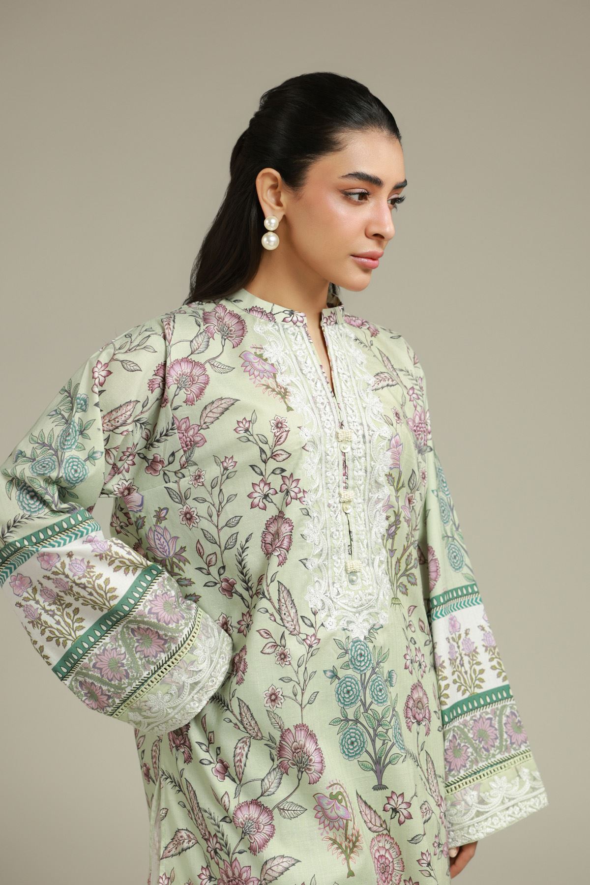 Embroidered Textured Lawn 2-Piece Tailored Set - T-A22-26-112FH1-VG