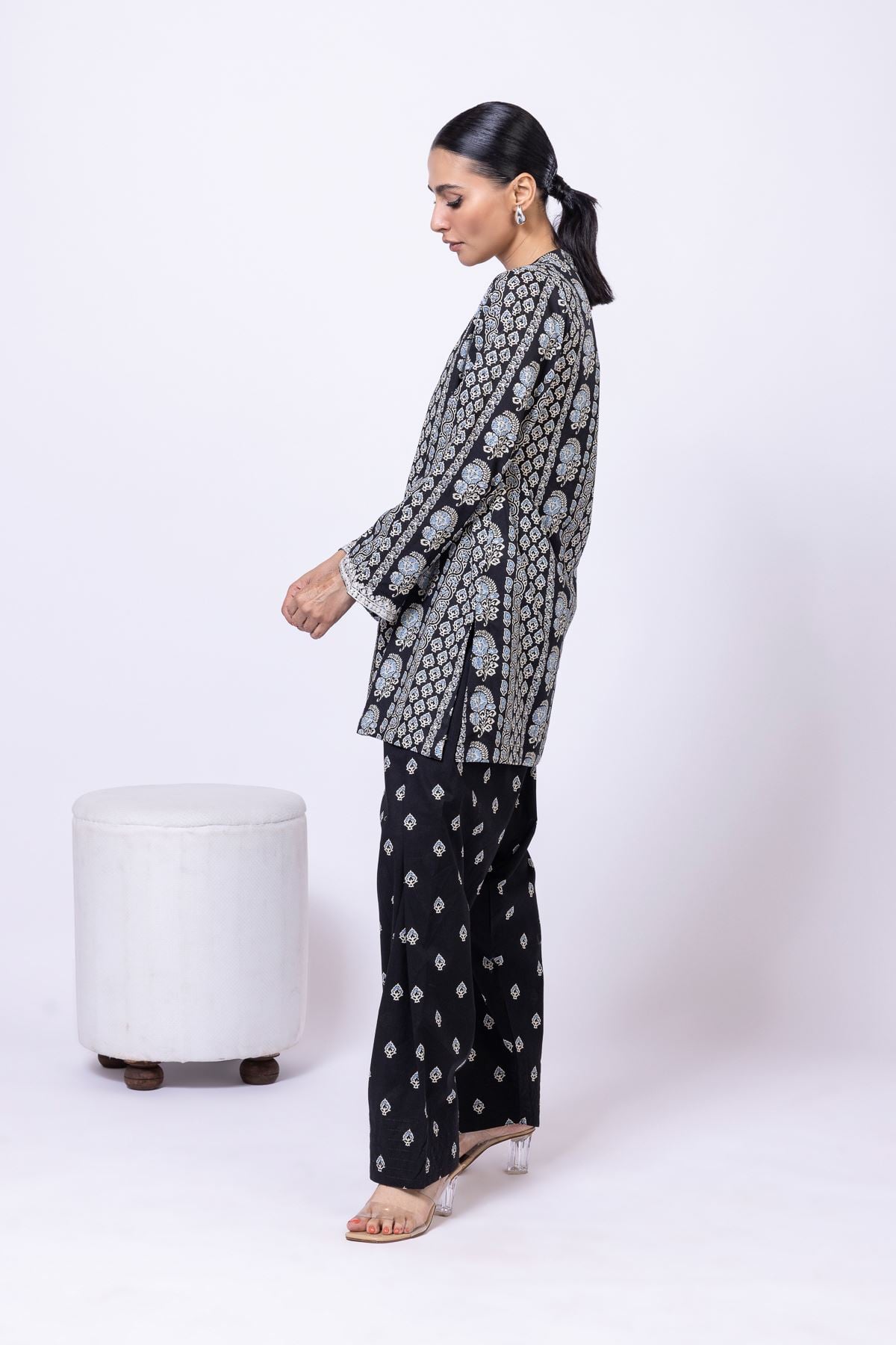 Printed Cambric Shalwar - 25-W02iB-09TA-VG