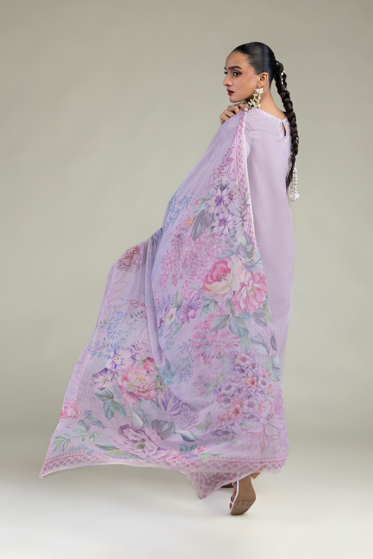 Embroidered Chiffon Chiffon Floral Dupatta - 1-26-102-A-D-VG