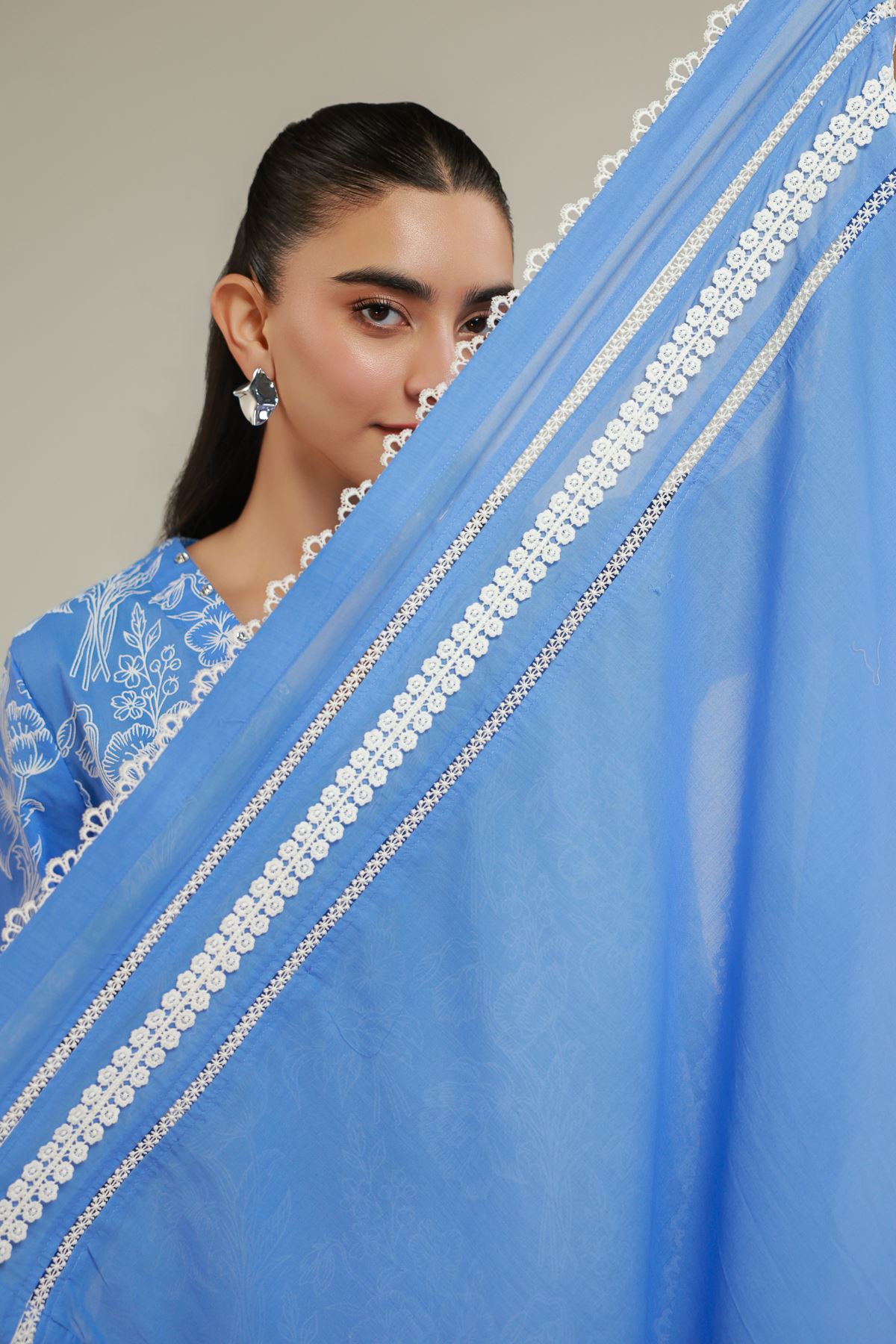 Lawn Blue Lawn Dupatta - 1-26-133-A-D-VG