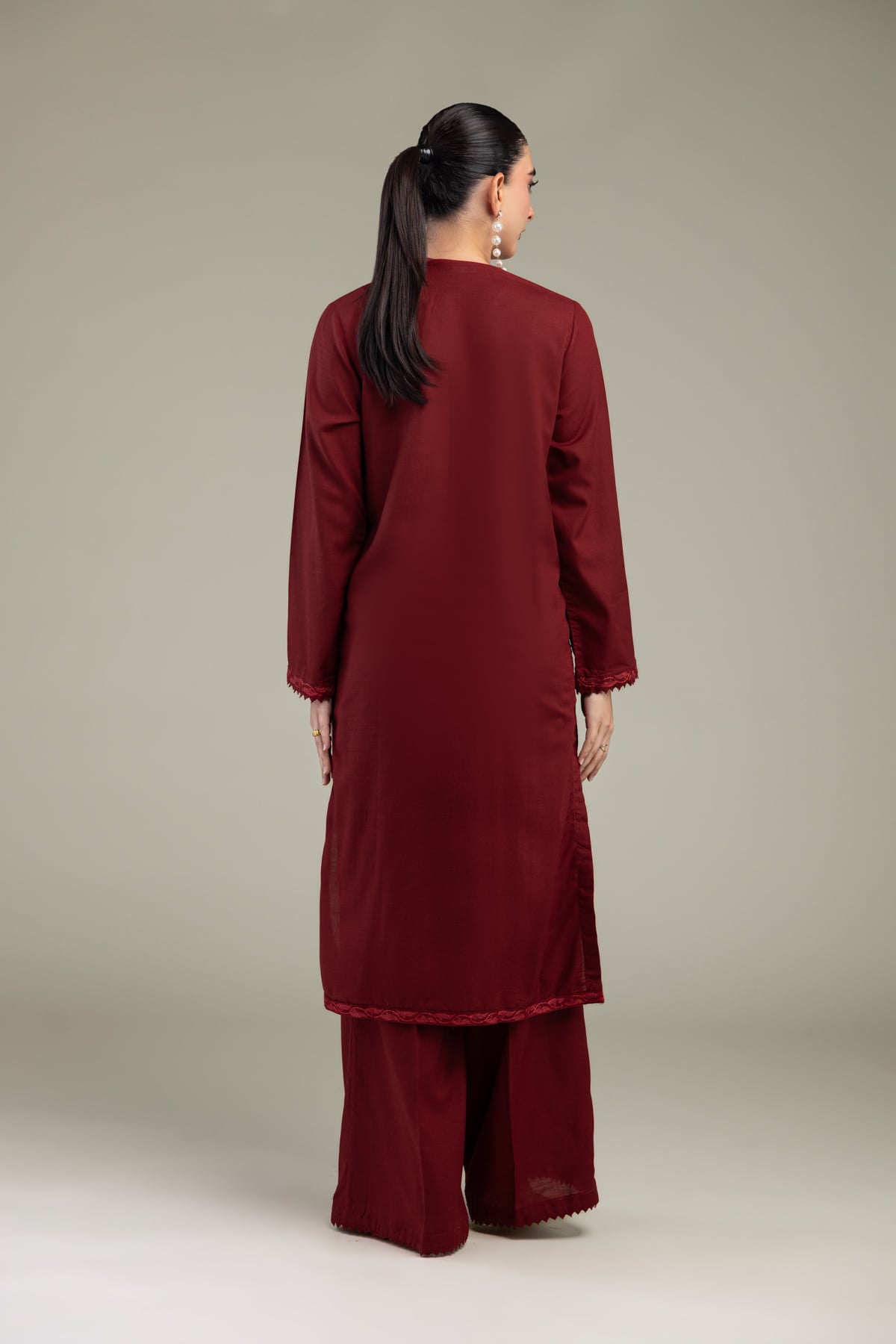 Embroidered Raw Silk V-Neck Silk Kurta - 1-26-102-A-F-VG