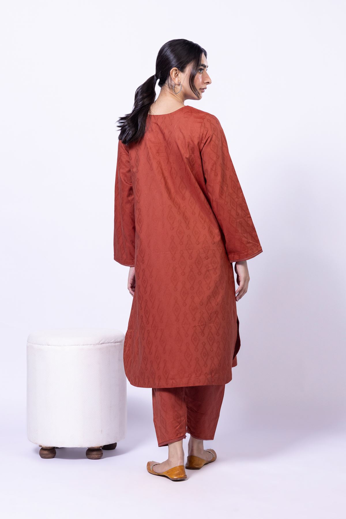 Dyed Jacquard Kurta - 25-09-11E11-10TA-VG