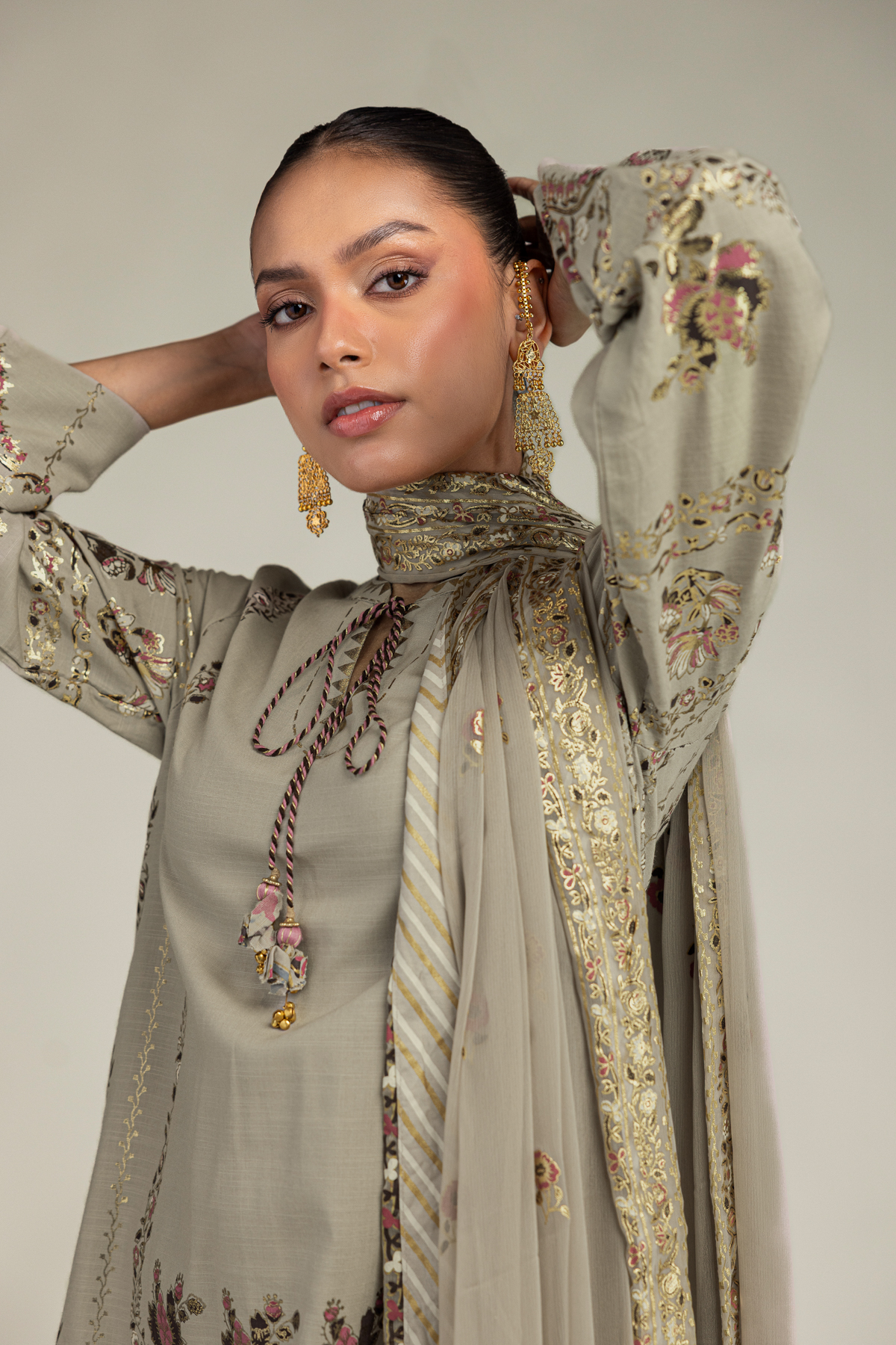 Embroidered Chiffon Dupatta - 12-26-106-F-F-VG