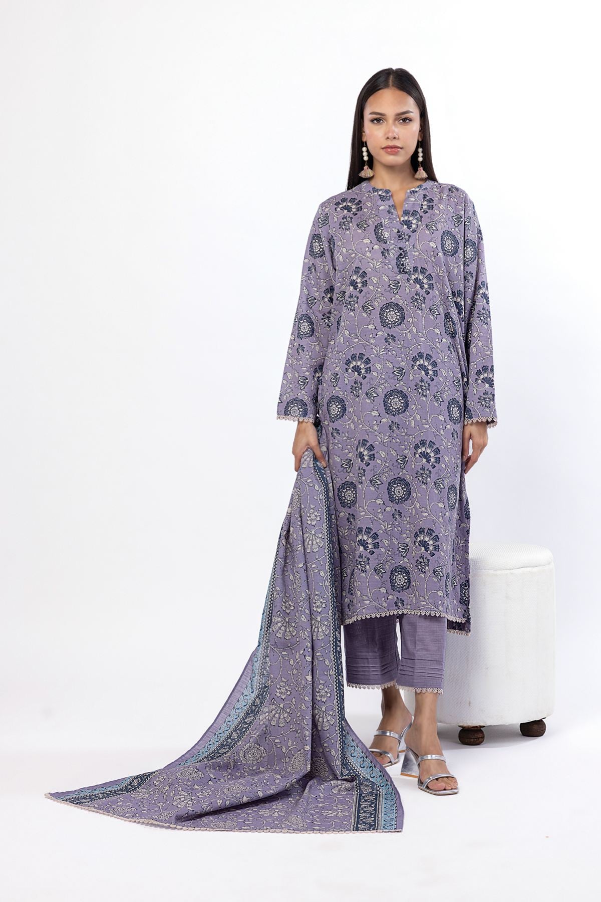 Printed Khaddar Fabrics 3 Piece - MT23A-VG