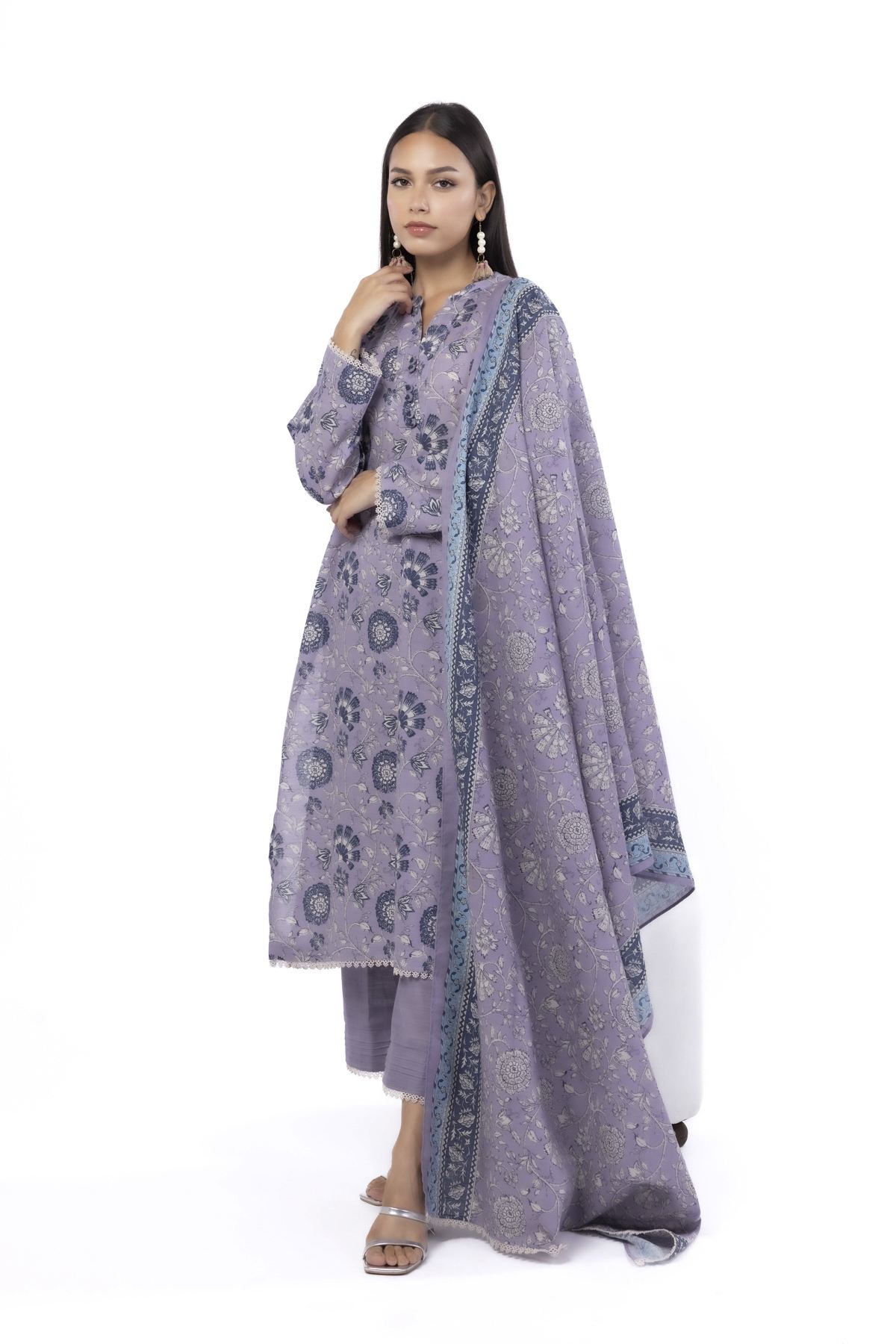 Printed Khaddar Fabrics 3 Piece - MT23A-VG