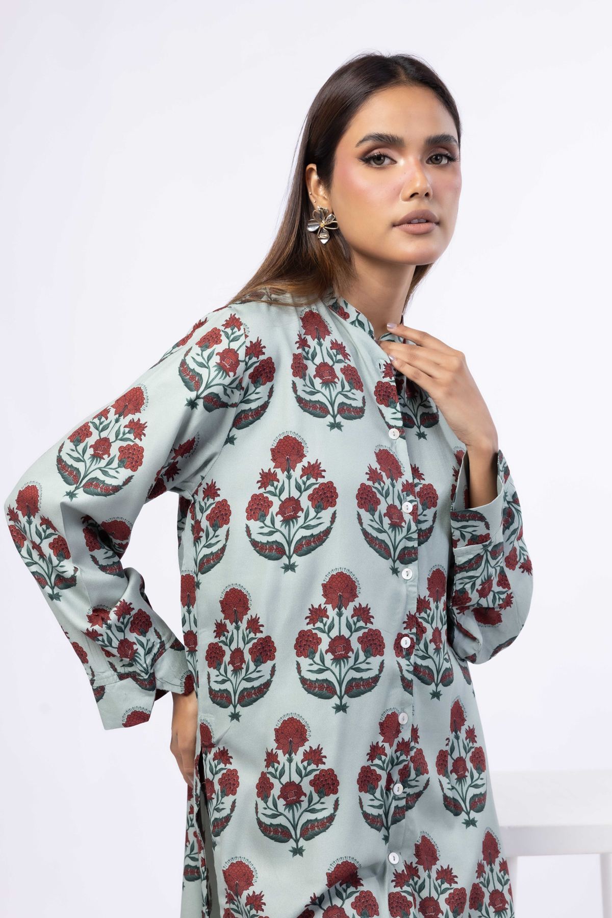 Printed Viscose Crepe Kurta - 25-09-9S1-04TA-VG