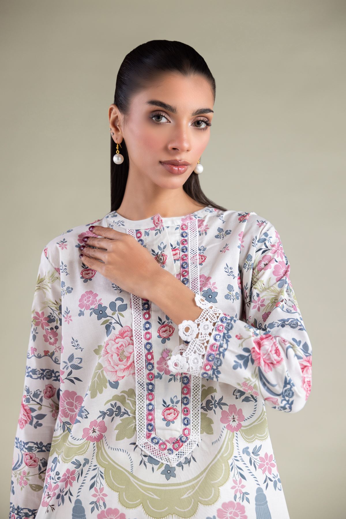 Embroidered Cambric Shirt - 6-26-102-A-C-VG