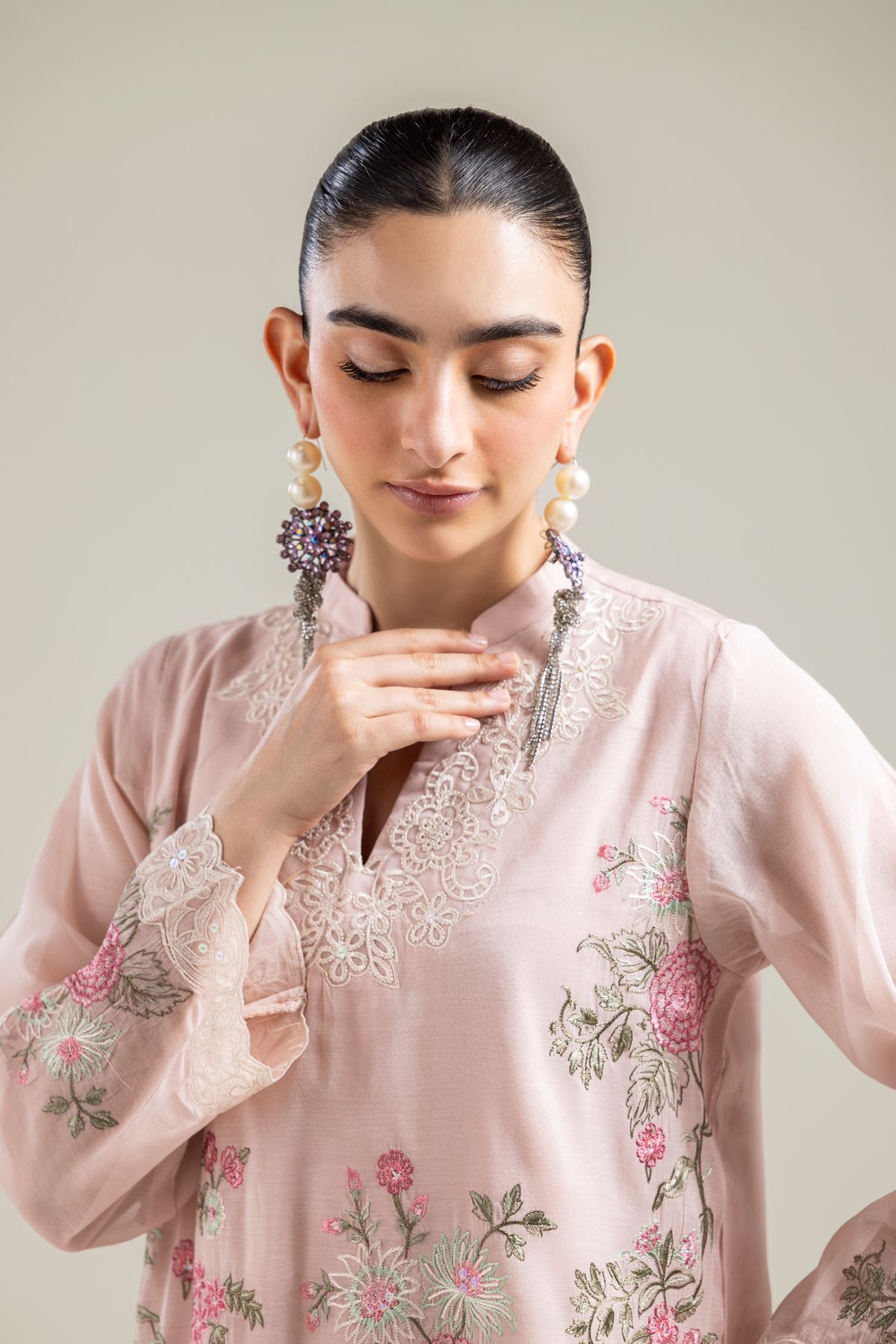 Paper Silk Pink Festive Kurta - 2-26-107-A-B-VG