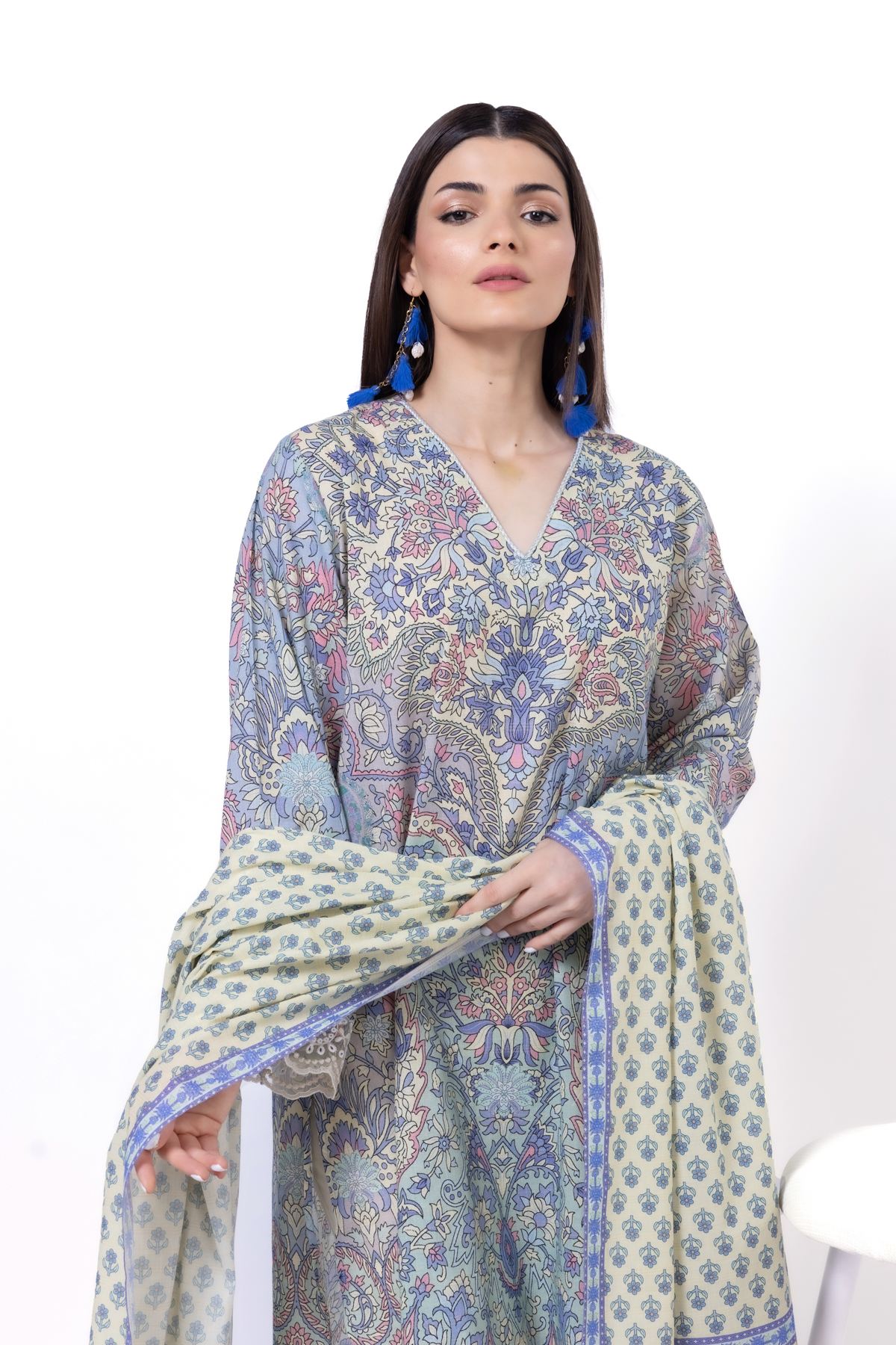Embroidered Messuri Fabrics 3 Piece - CA02A-VG