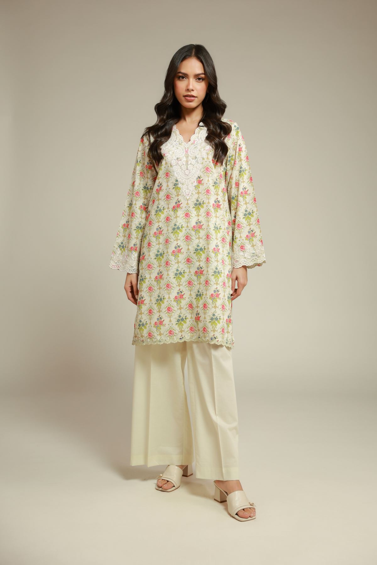 Embroidered Cambric 2 Piece Outfit - T-A113-26-111EH1-VG