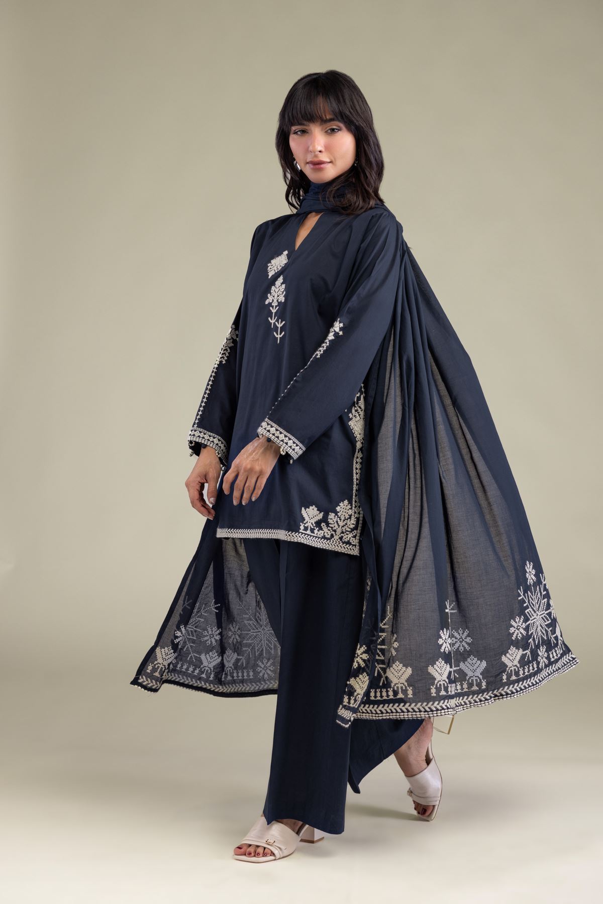 Embroidered Lawn Lawn Threadwork Dupatta - 1-26-231-A-I1-VG