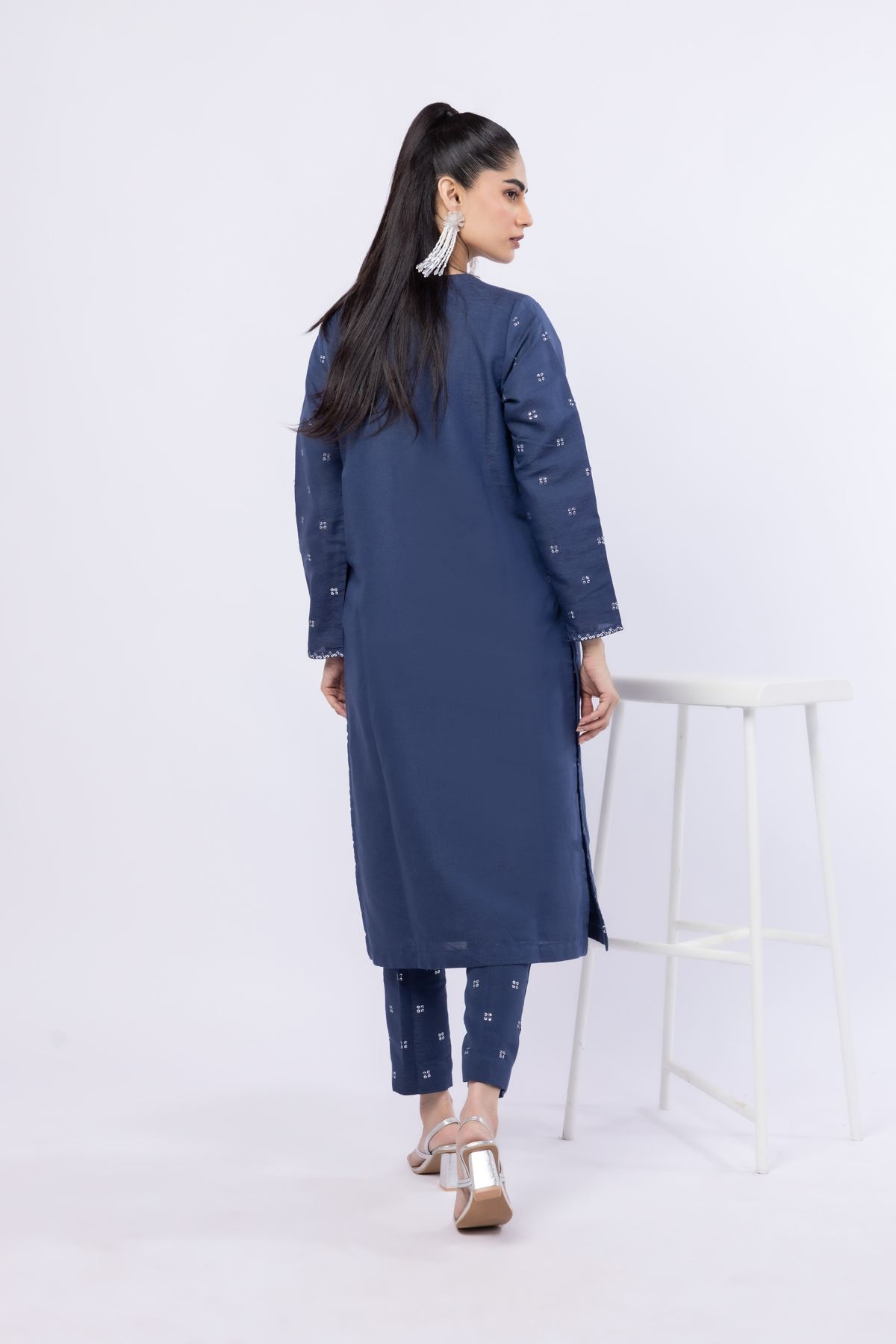 Embroidered Cotton Reflex Kurta - 25-05S22-05TB-VG