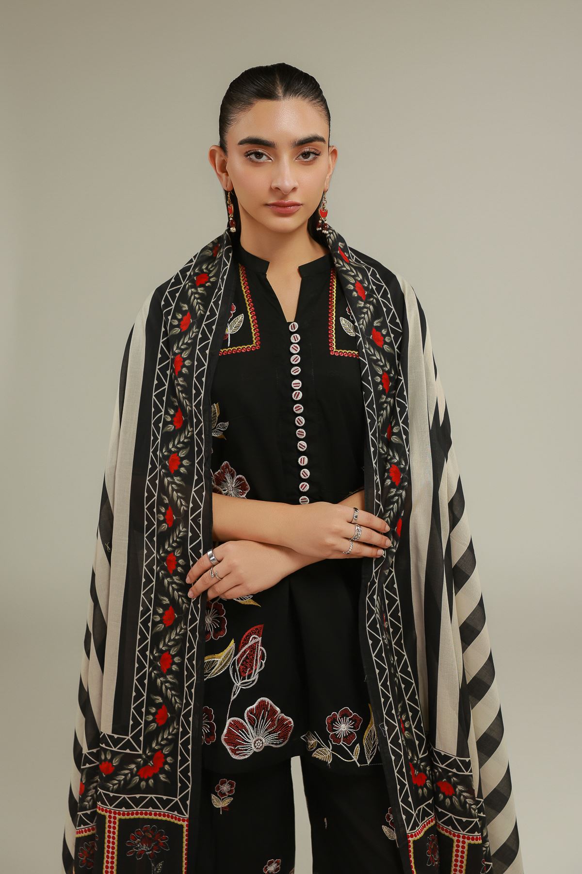 Embroidered Lawn Lawn Threadwork Dupatta - 1-26-140-A-C-VG