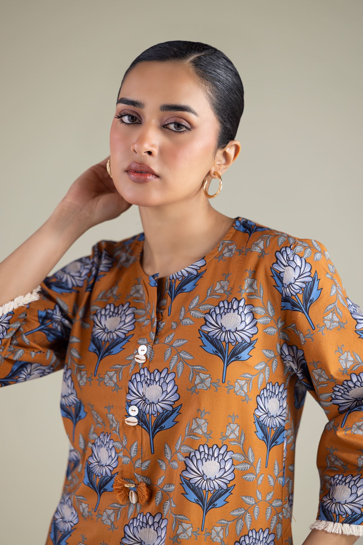 Embroidered Cambric Floral Cambric Kurta - 25-09-10E2-09TB-VG
