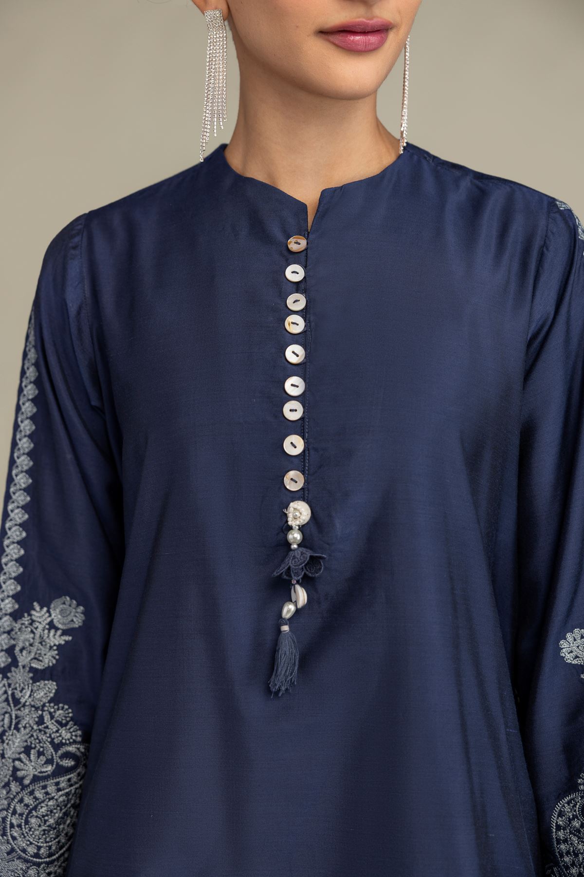 Printed Raw Silk Silk Floral Kurta - 1-26-244-A-D1-VG