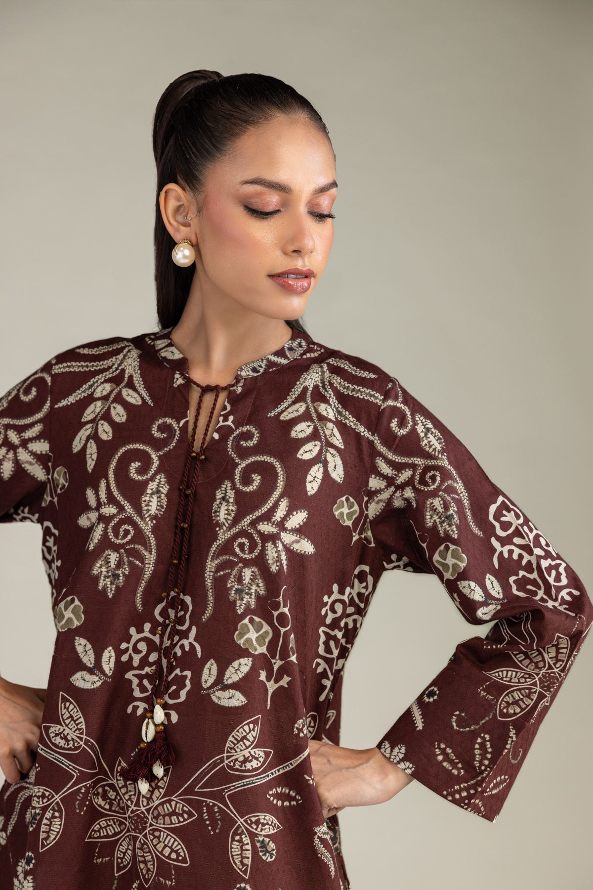 Printed Cotton Dobby Floral Cotton Kurta - 1-26-250-B-H1-VG