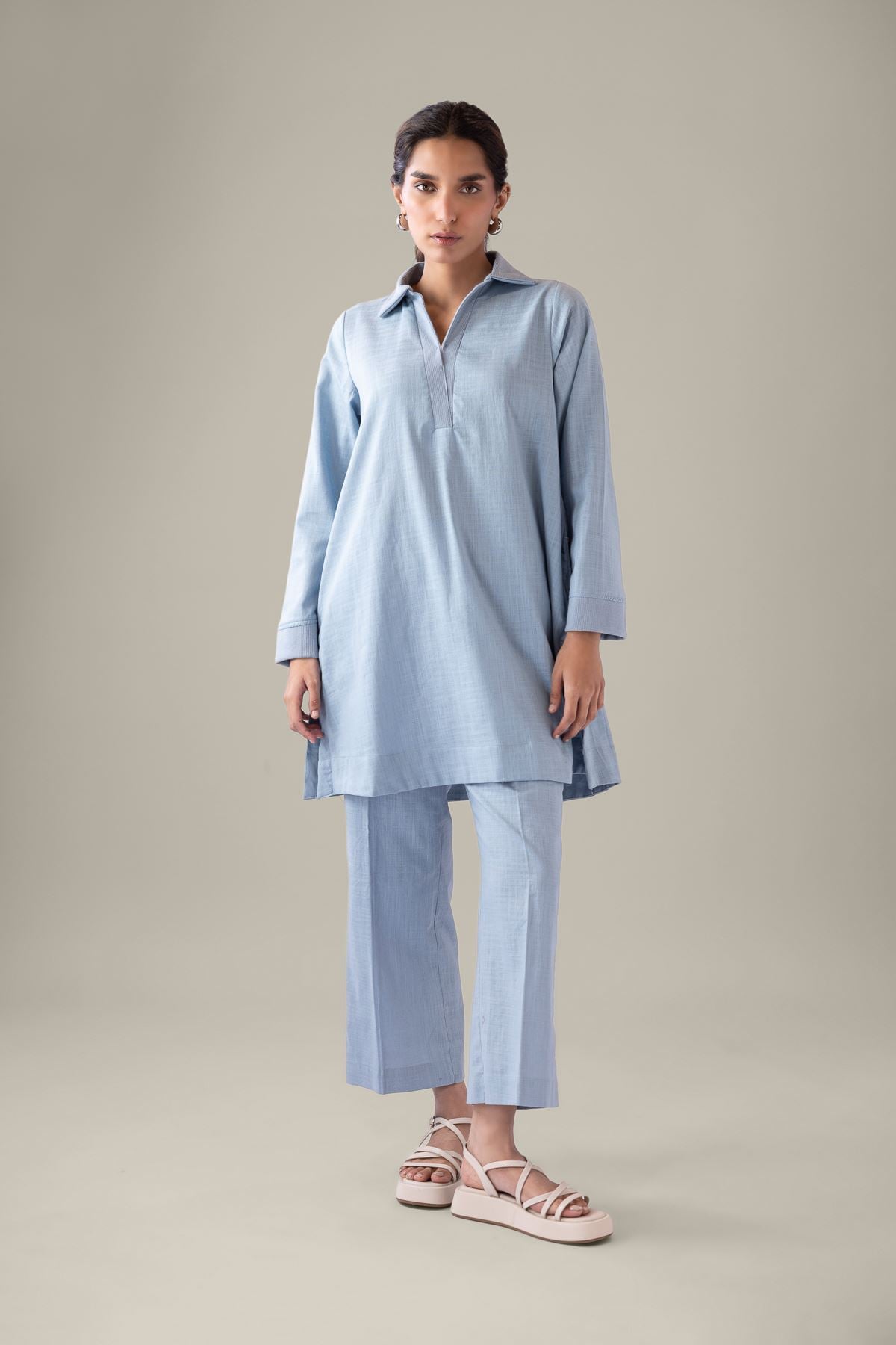 Embroidered Heavy Textured Cotton Kurta - OTD4-EX28-04TA-VG