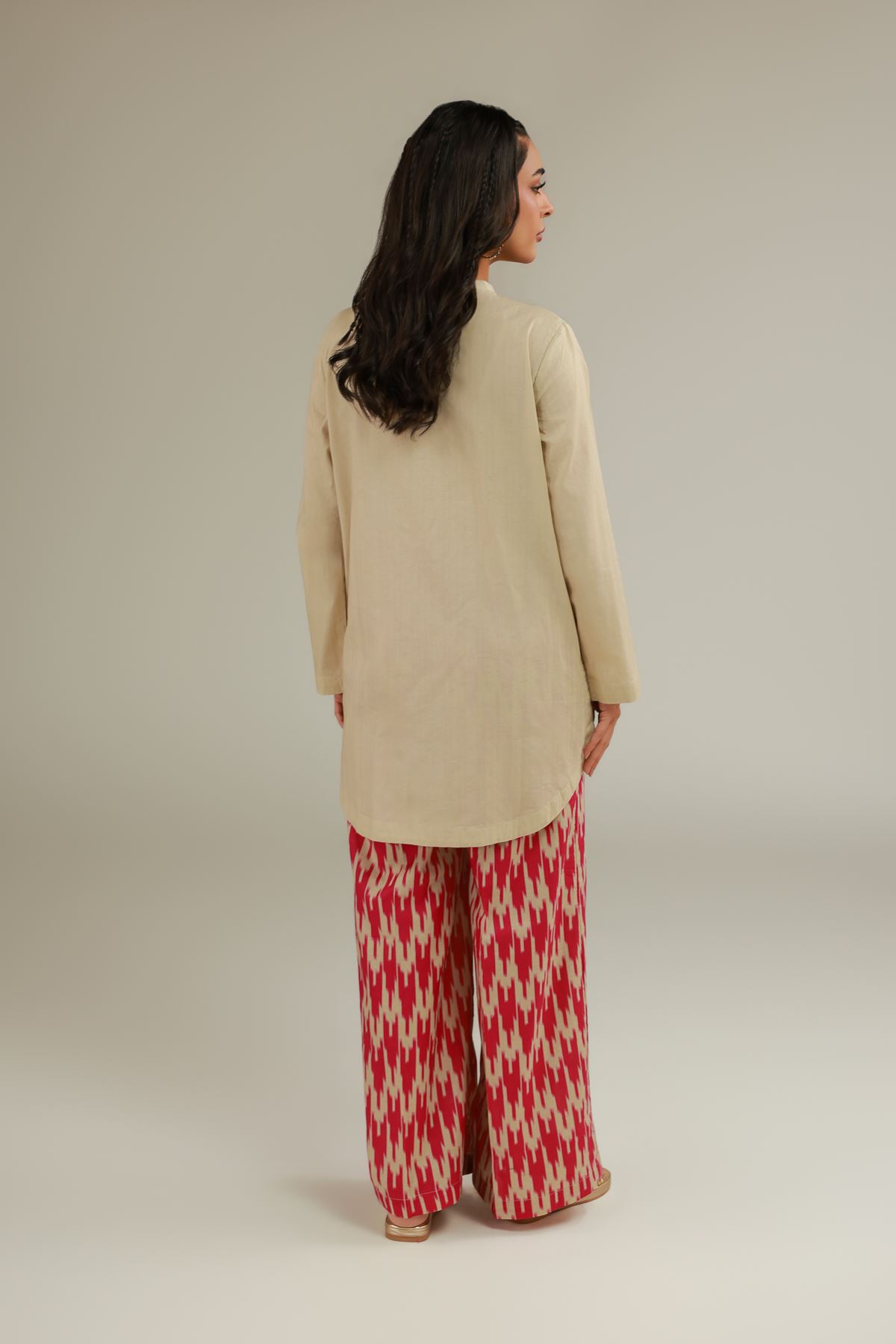 Embroidered Cotton Dobby Floral Beige Kurta - 1-26-114-A-F-VG