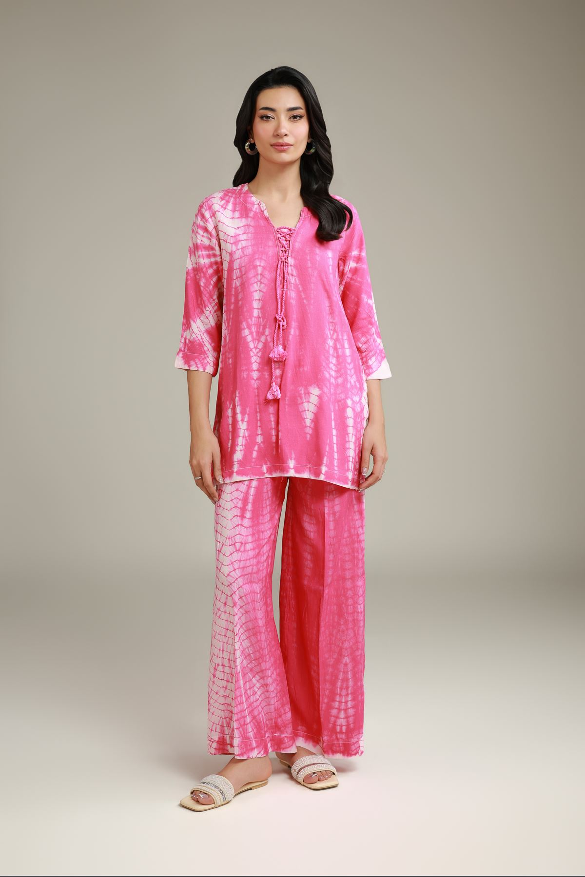 Printed Raw Silk Printed Co-ord Set - 26-02-1E13-02TA-VG