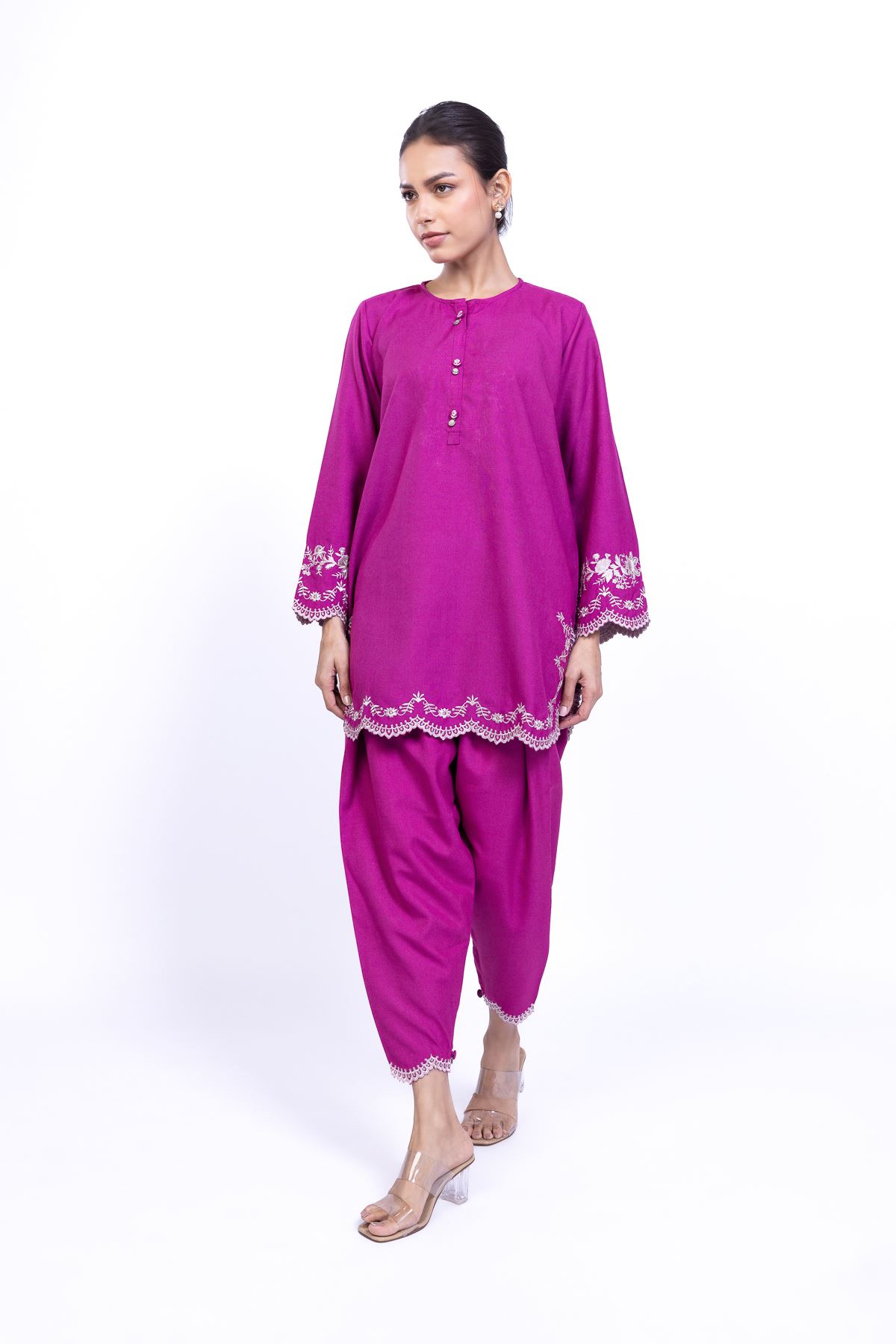 Embroidered Heavy Blended Viscose Kurta - 25-04EX14-07TA-VG