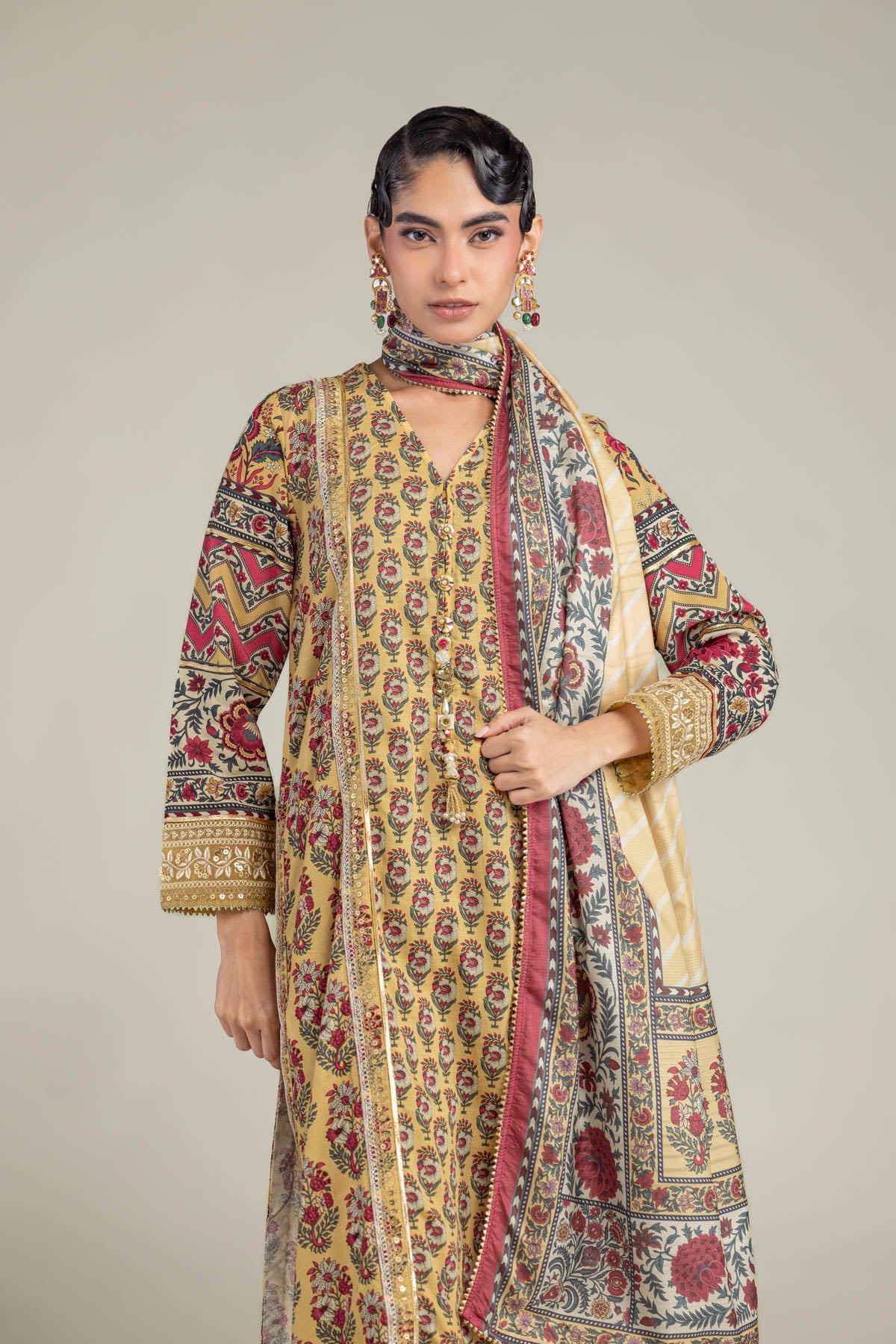 Embroidered Polyester Silk Polyester Silk Dupatta - 1-26-102-A-F-VG