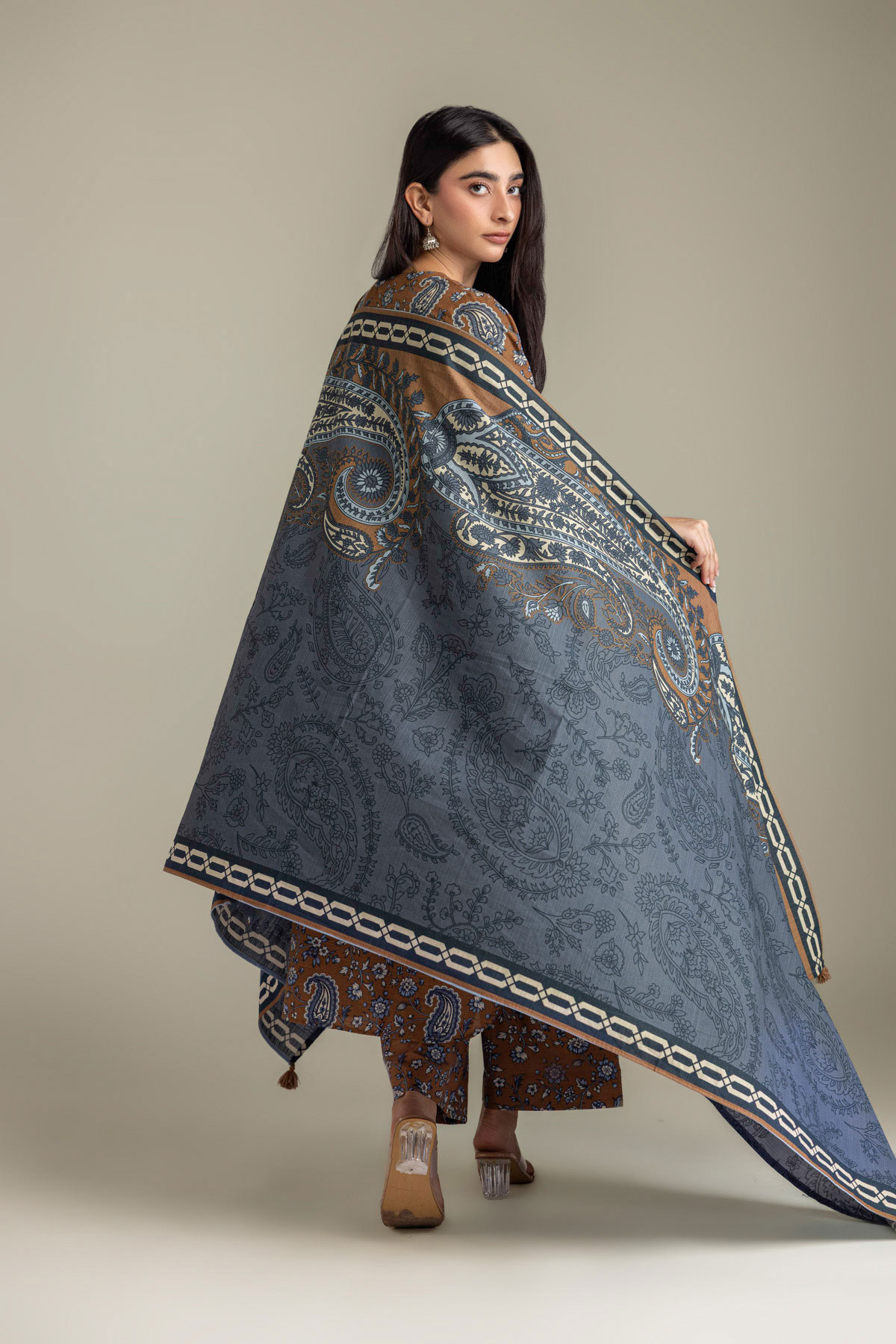 Printed Light Khaddar 3 Piece Tailored - 2-26-308-A-G1-VG