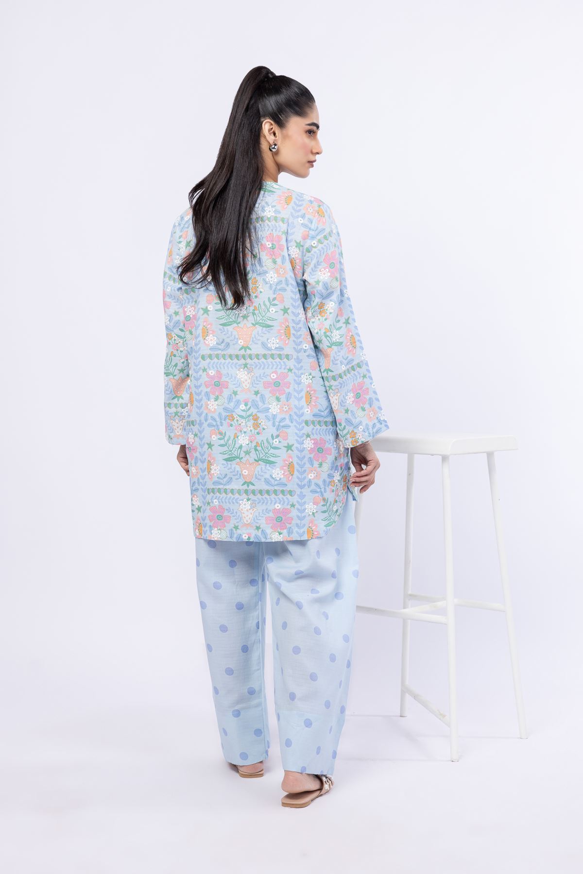 Embroidered Cotton Dobby Kurta - 25-07-7E5-08TA-VG