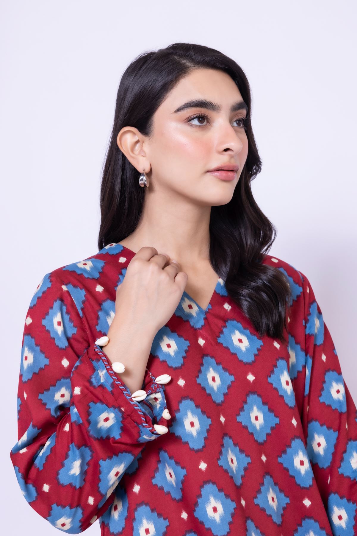 Printed Viscose Silk Kurta - 25-09-11E3-07TA-VG
